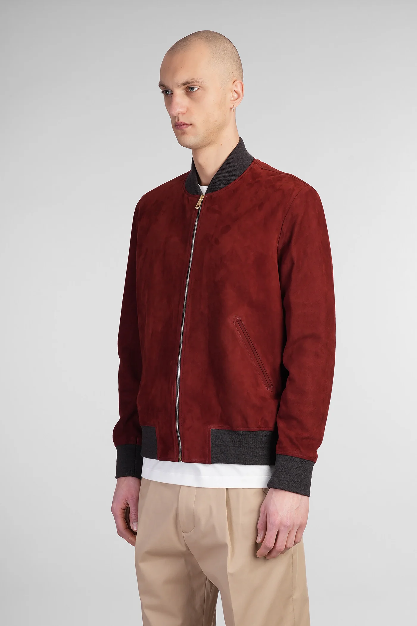 Bomber Jacket in red suede - Image 4