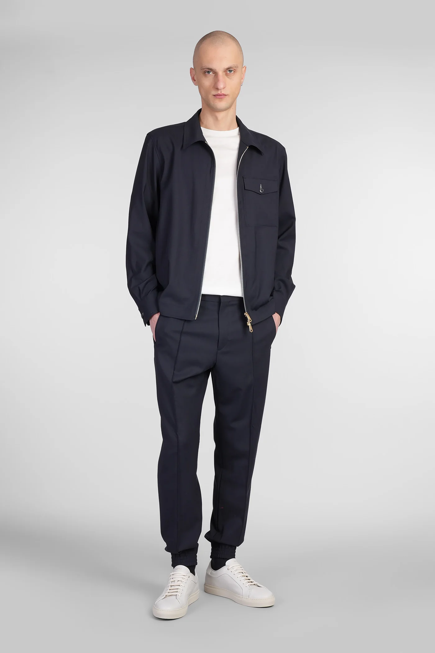 Casual jacket in blue wool - Image 2