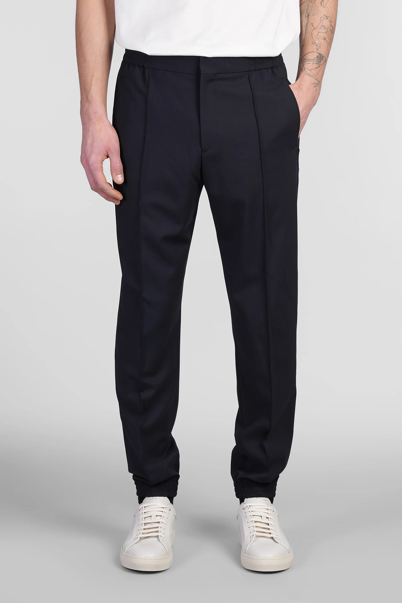 Pants in blue wool