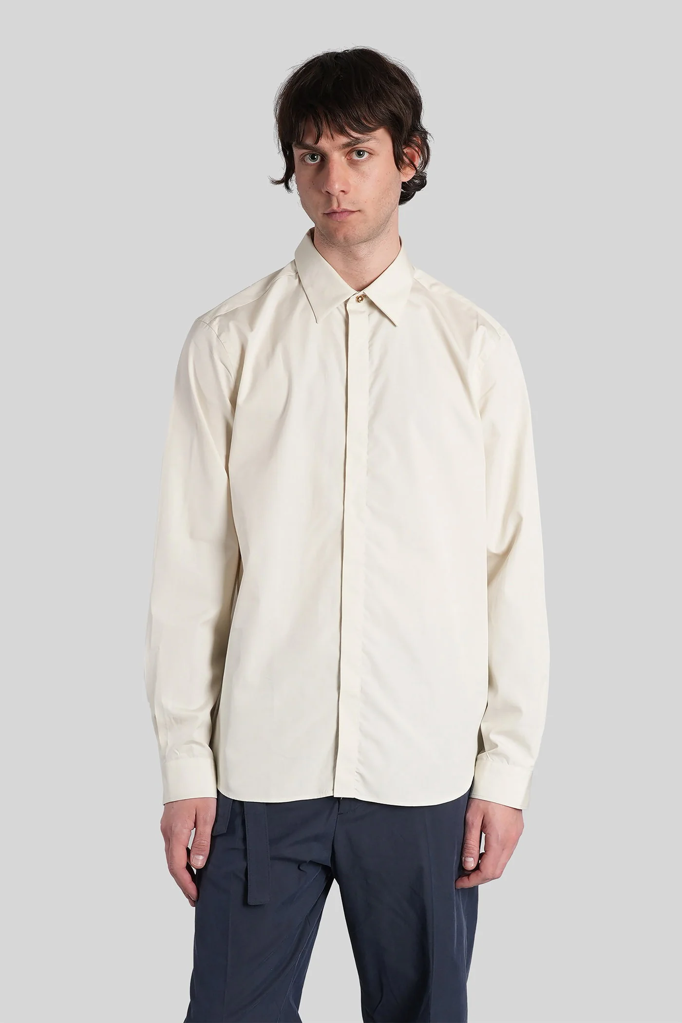 Shirt in beige cotton