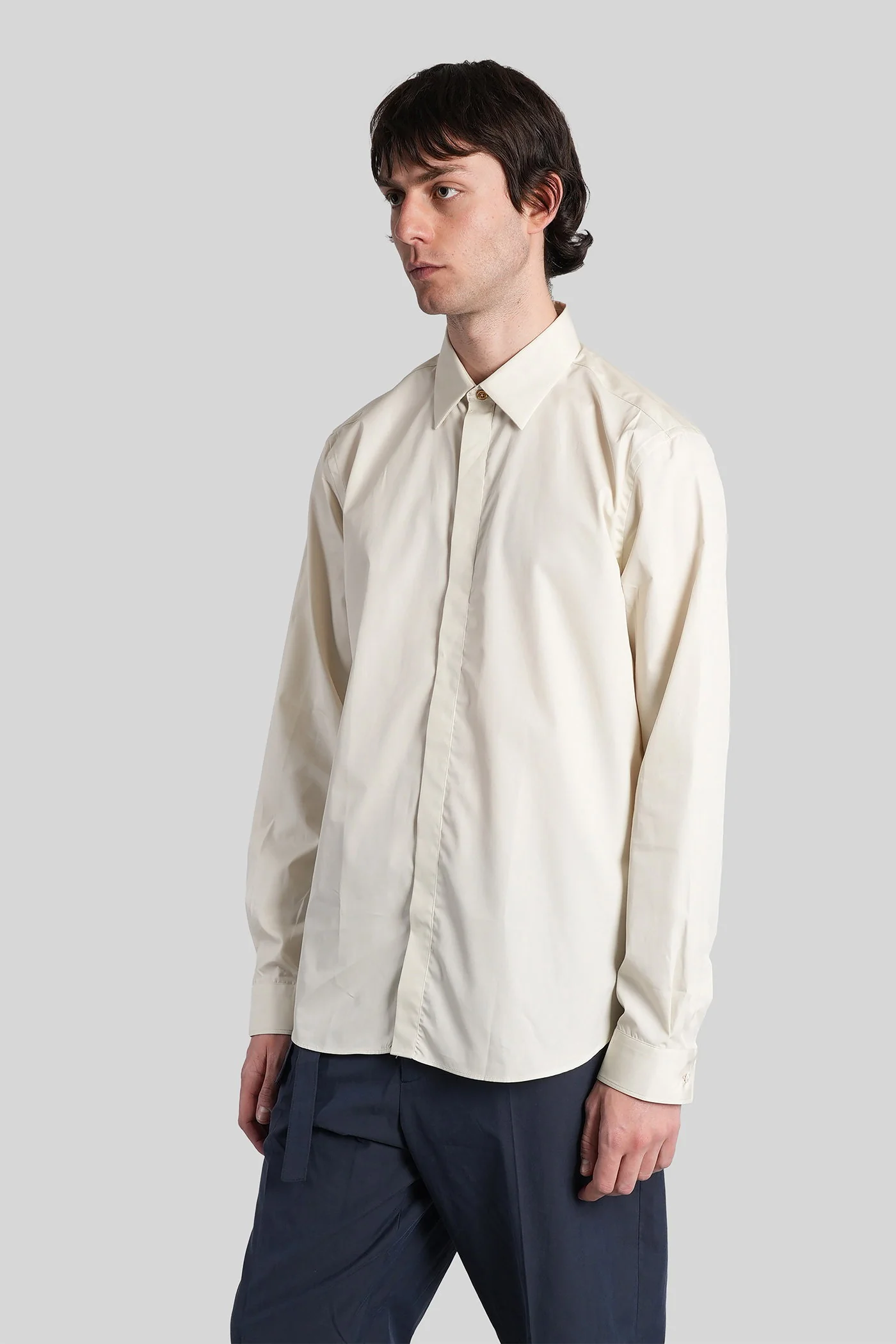 Shirt in beige cotton - Image 4