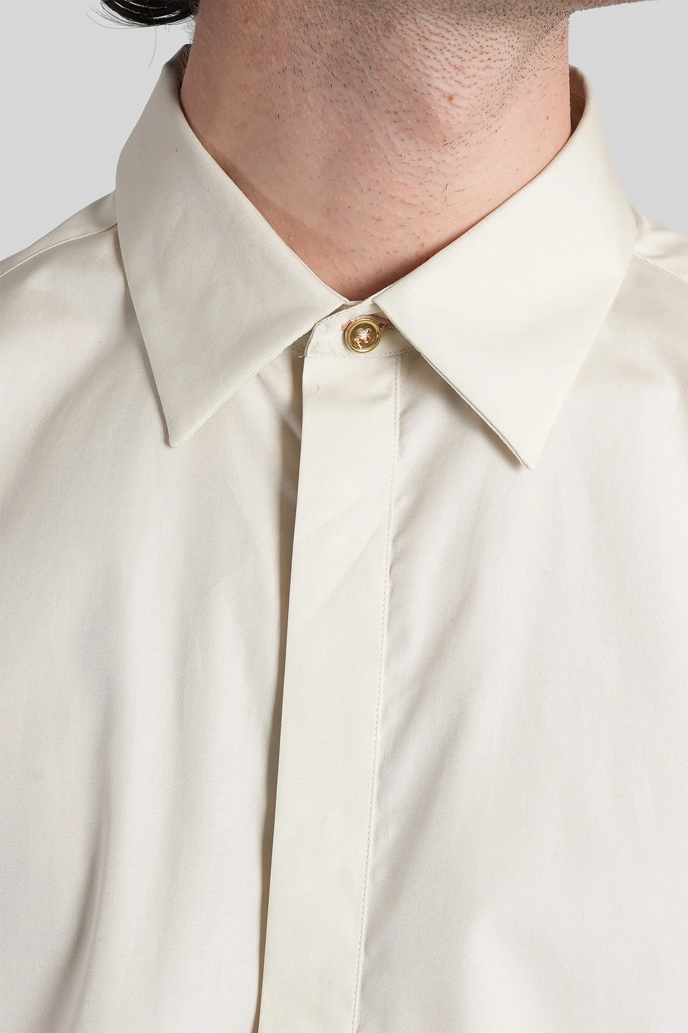 Shirt in beige cotton - Image 5
