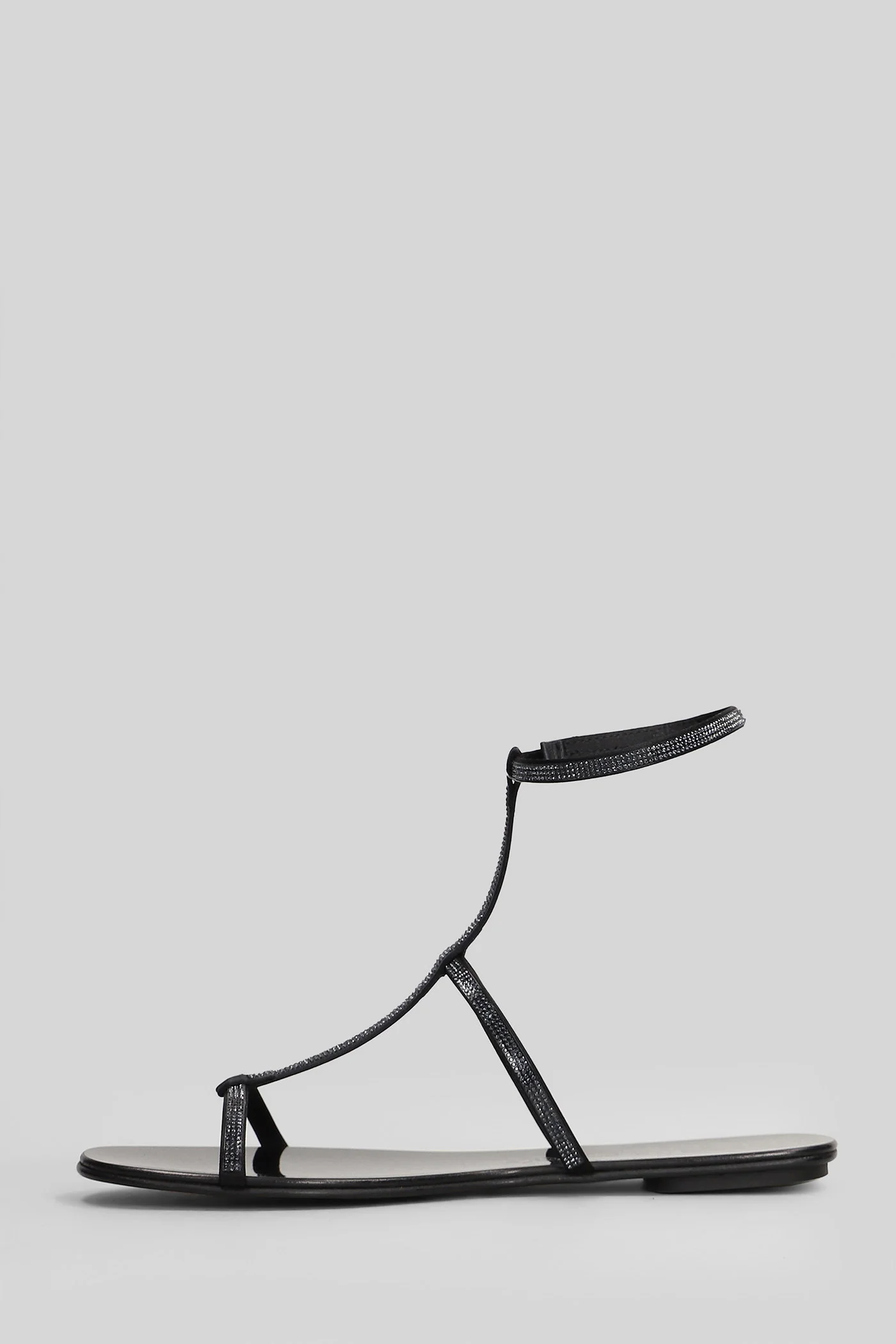 Enola Flat sandal-slipper in black satin - Image 3