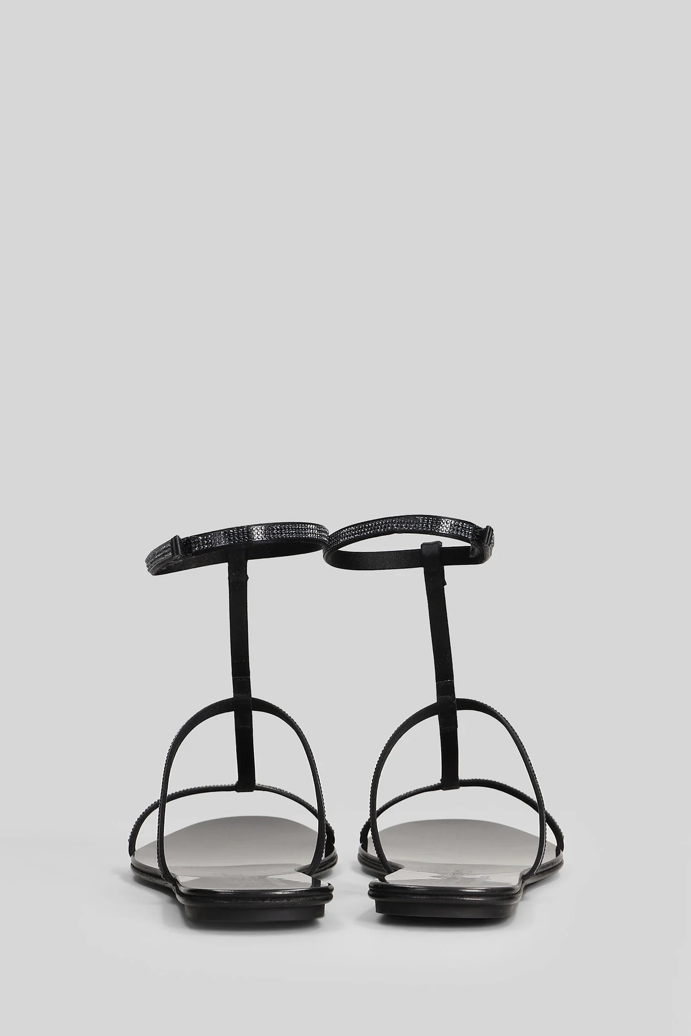 Enola Flat sandal-slipper in black satin - Image 4