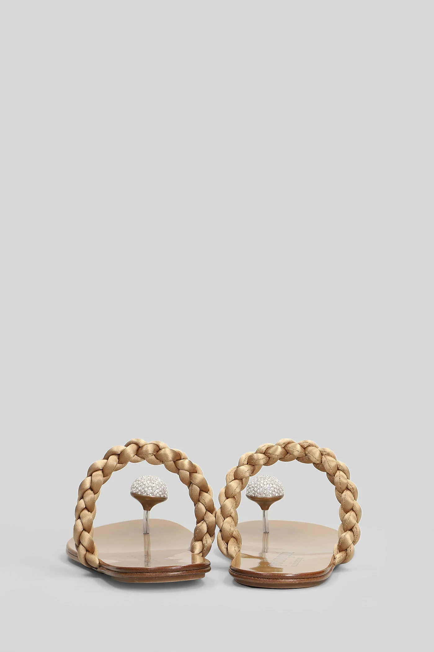 Pipa Flat sandal-slipper in gold satin - Image 4