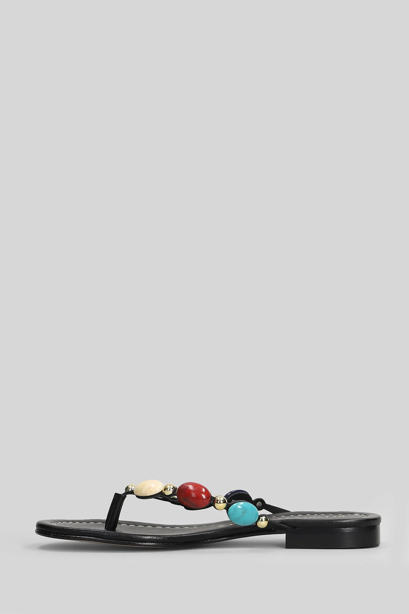 Flat sandal-slipper in black leather - Image 3