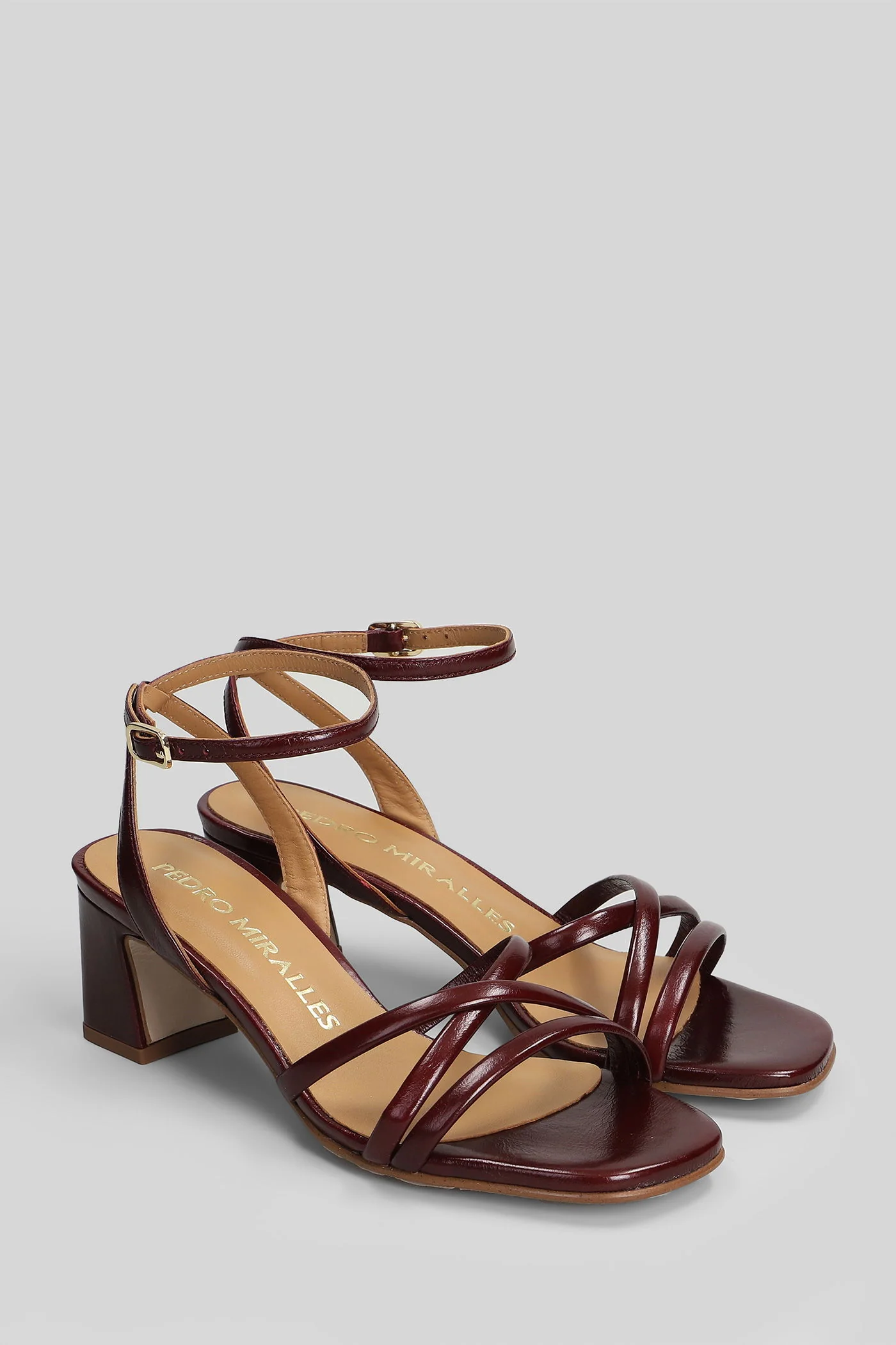 Sandals in bordeaux leather - Image 2