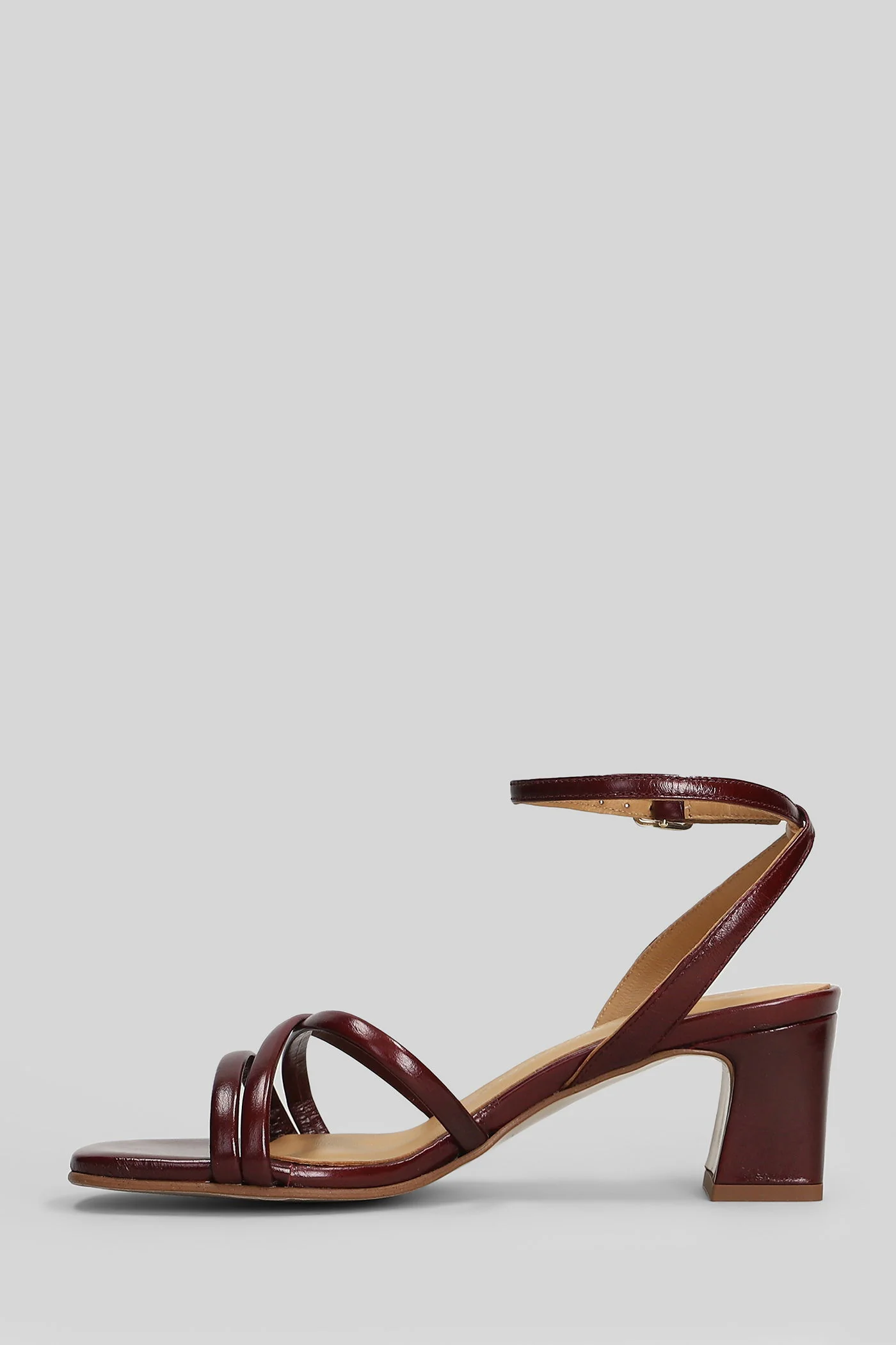 Sandals in bordeaux leather - Image 3