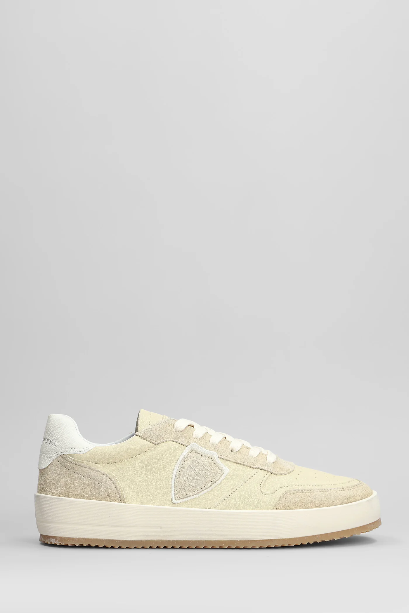 Nice Low Sneakers in beige suede and leather
