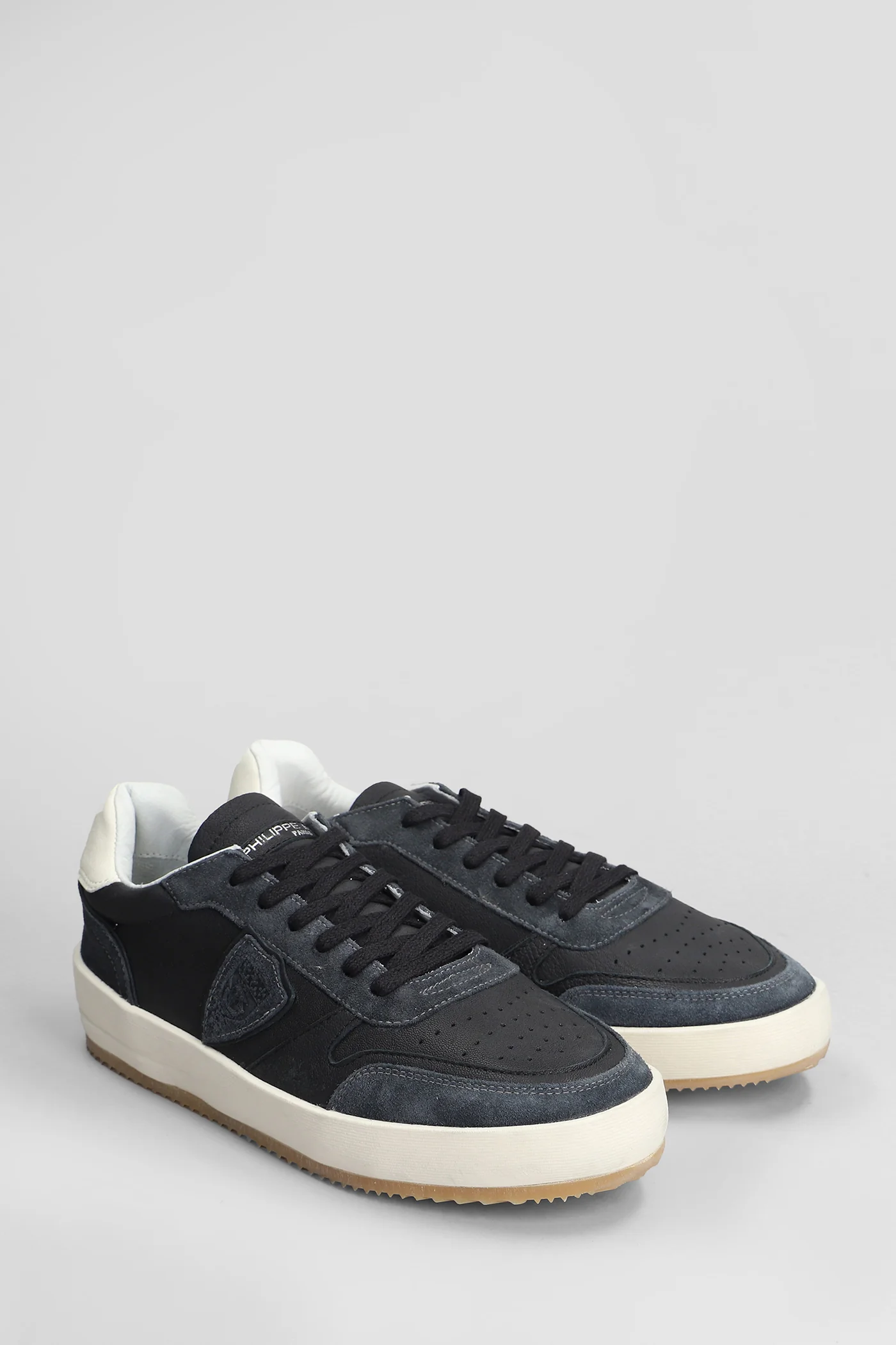 Nice Low Sneakers in black suede and leather - Image 2