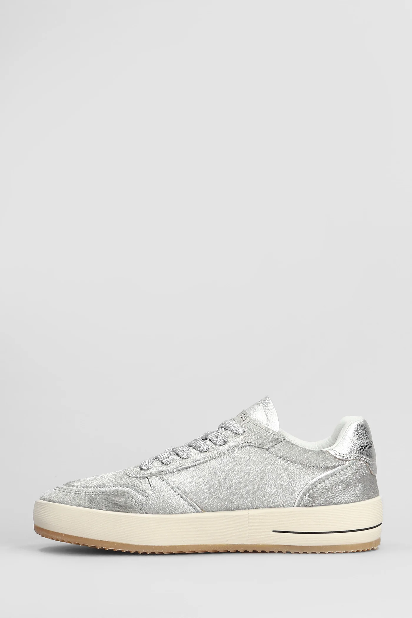 Nice Low Sneakers in silver pony skin - Image 3