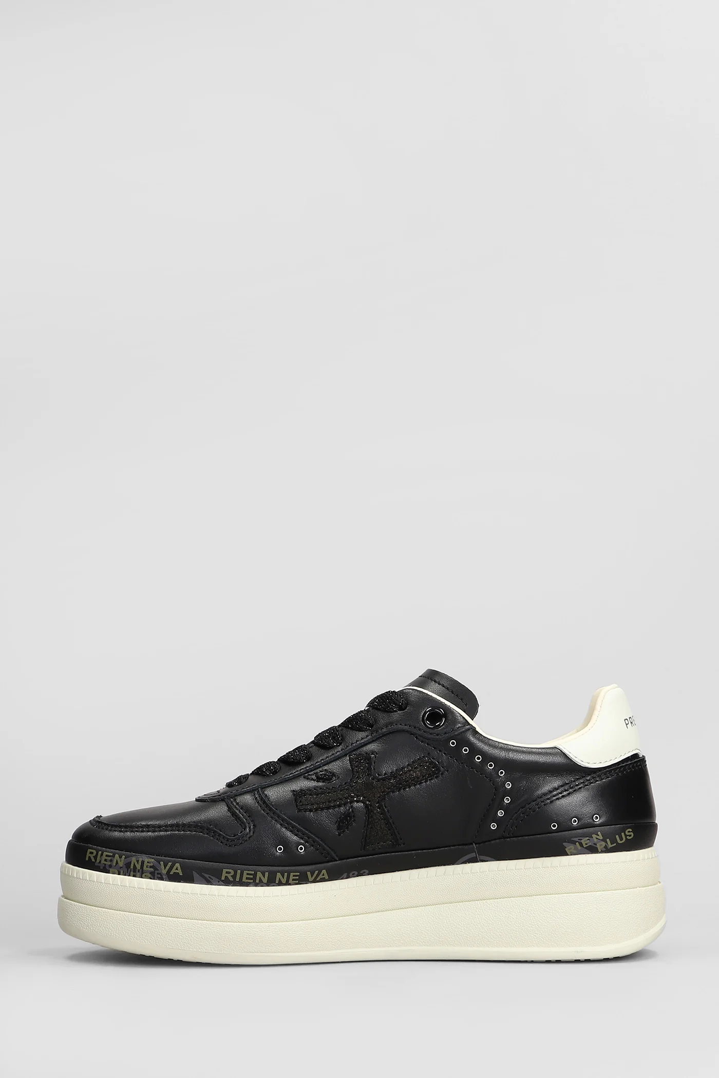 Micol Sneakers in black leather - Image 3