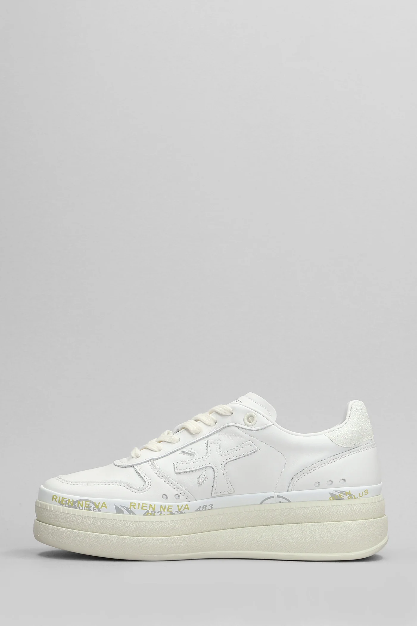Micol Sneakers in white leather - Image 3