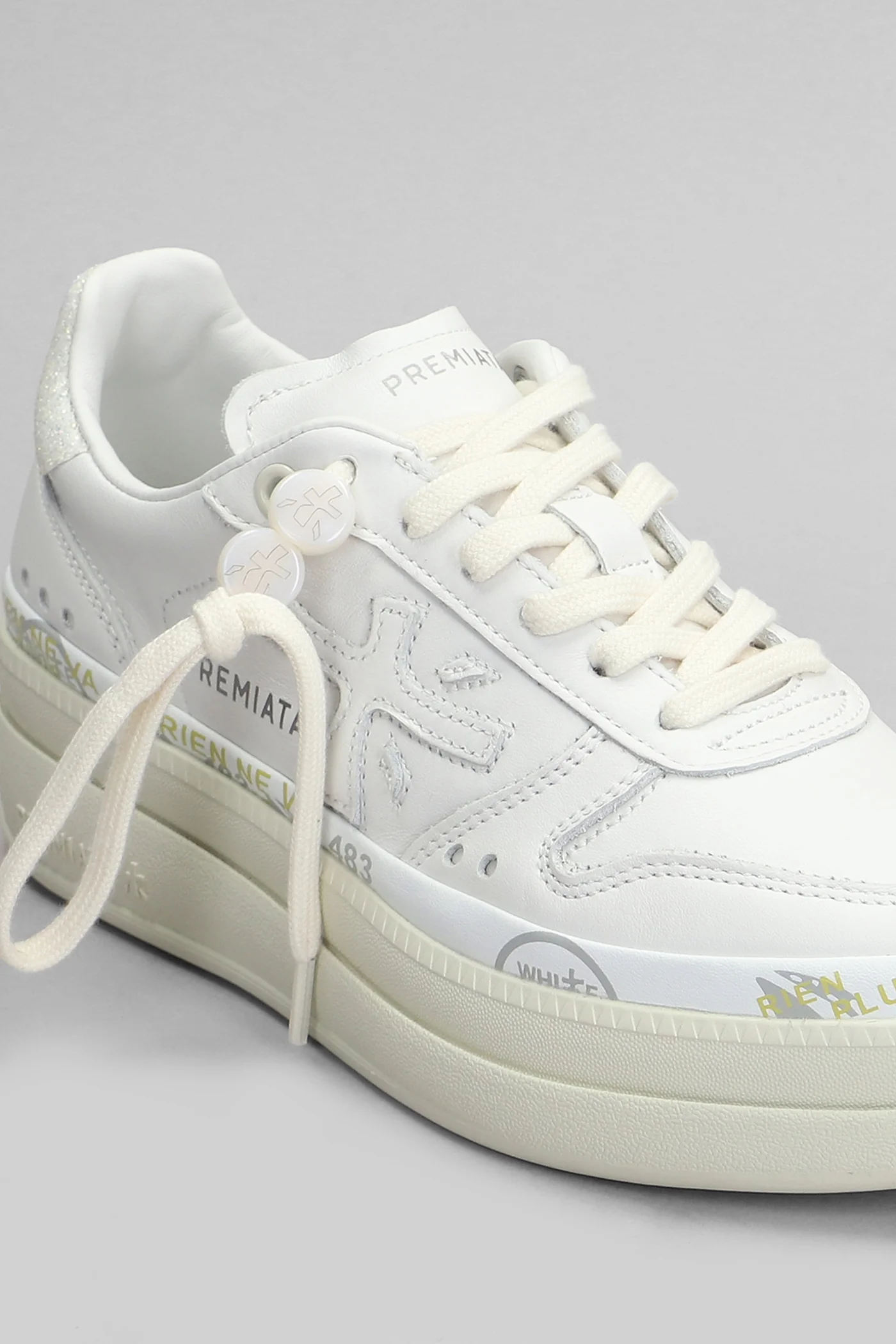 Micol Sneakers in white leather - Image 5