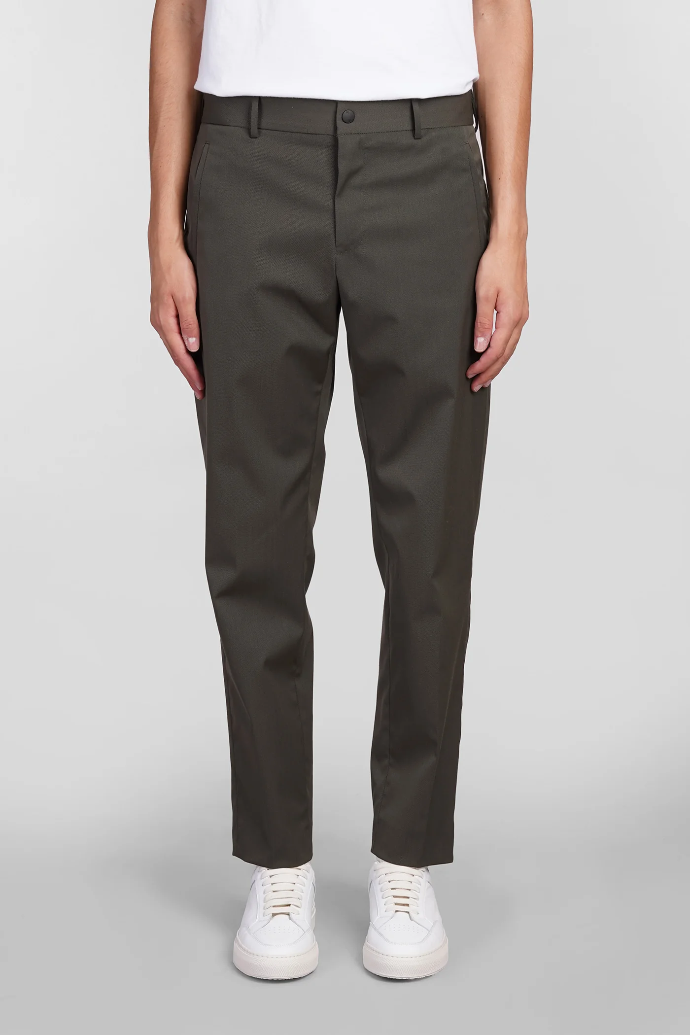 Pants in green polyester