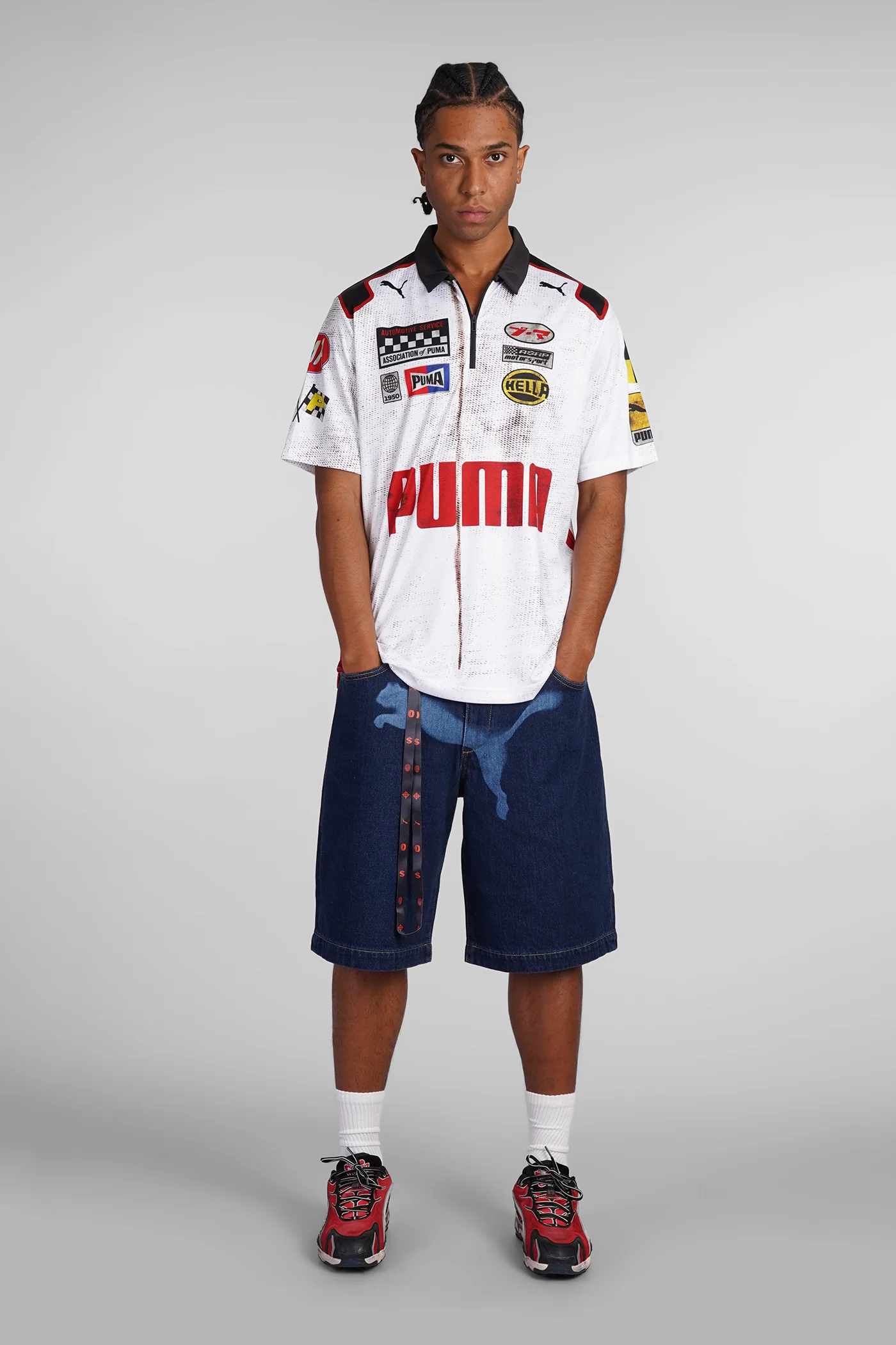 Team Zip Polo Polo in white polyester - Image 2