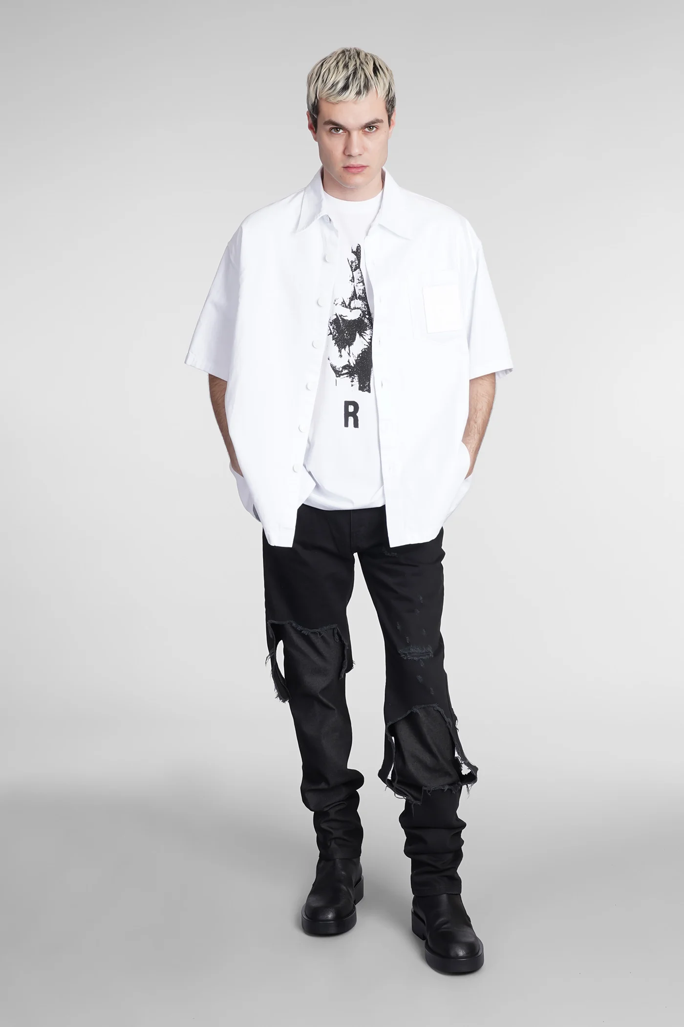 Shirt in white denim - Image 2