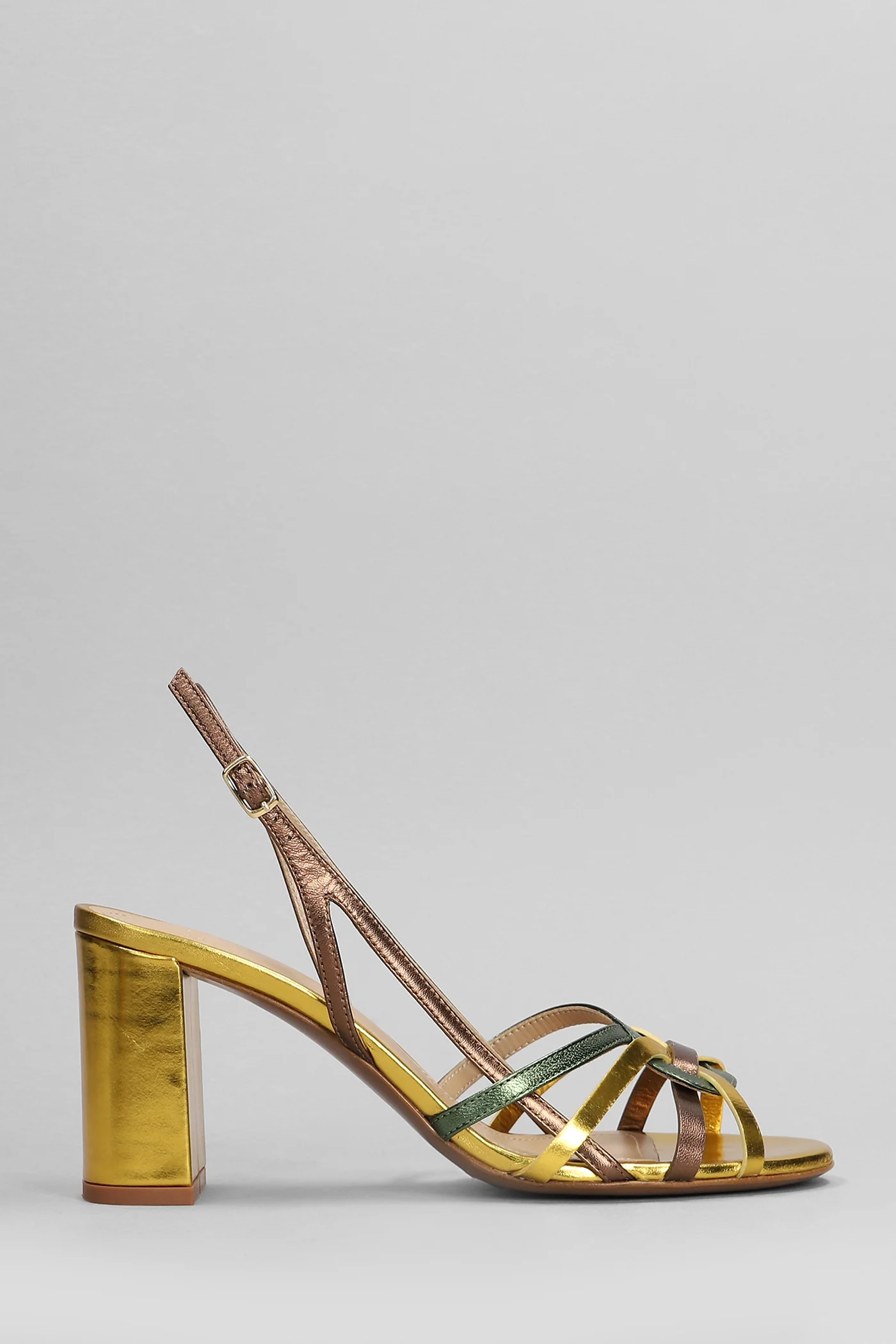 Sandals in multicolor leather