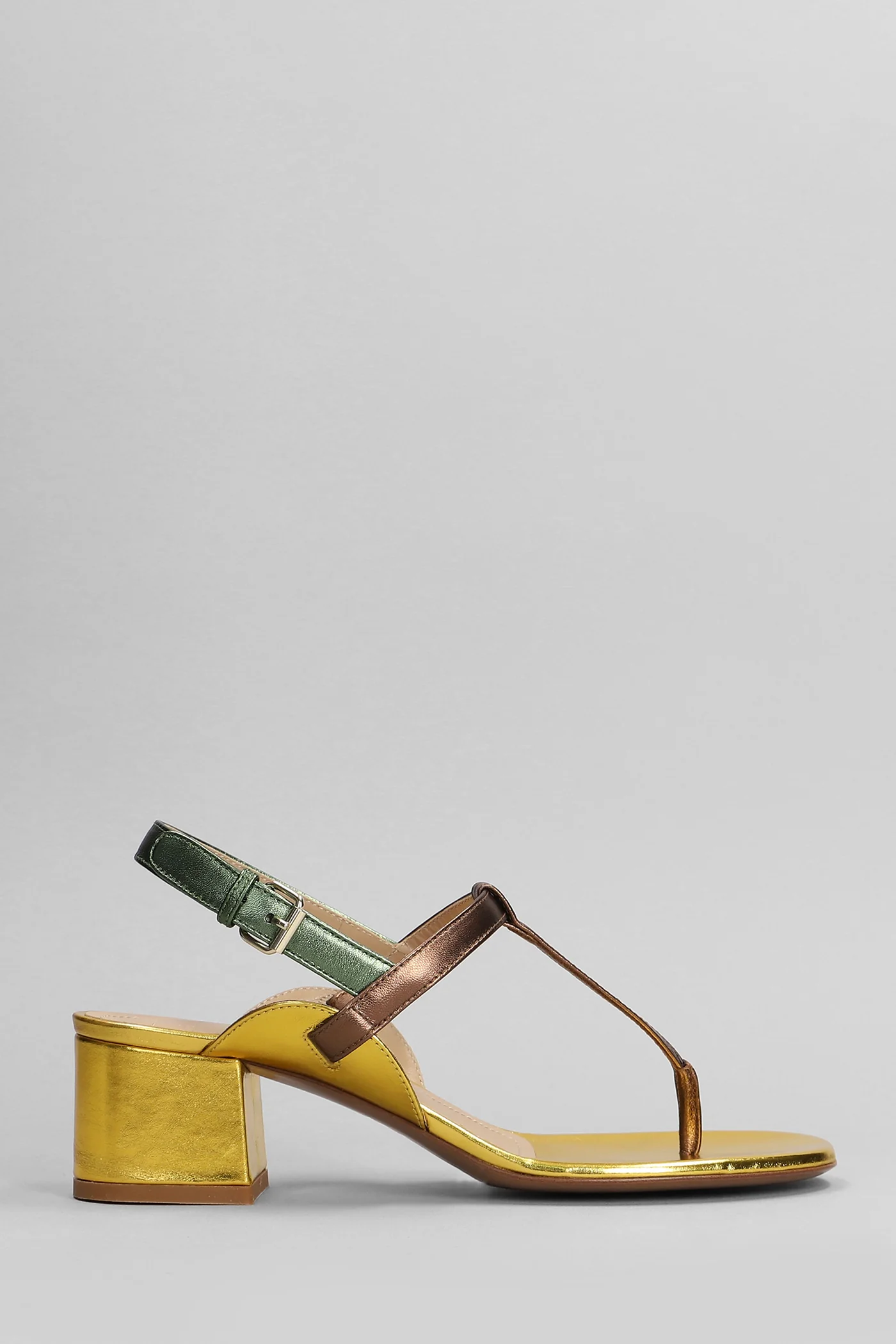 Sandals in multicolor leather