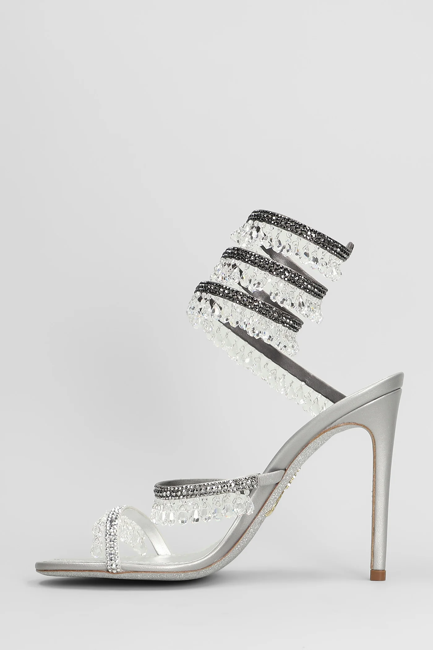 Chandelier Sandals in silver leather - Image 3