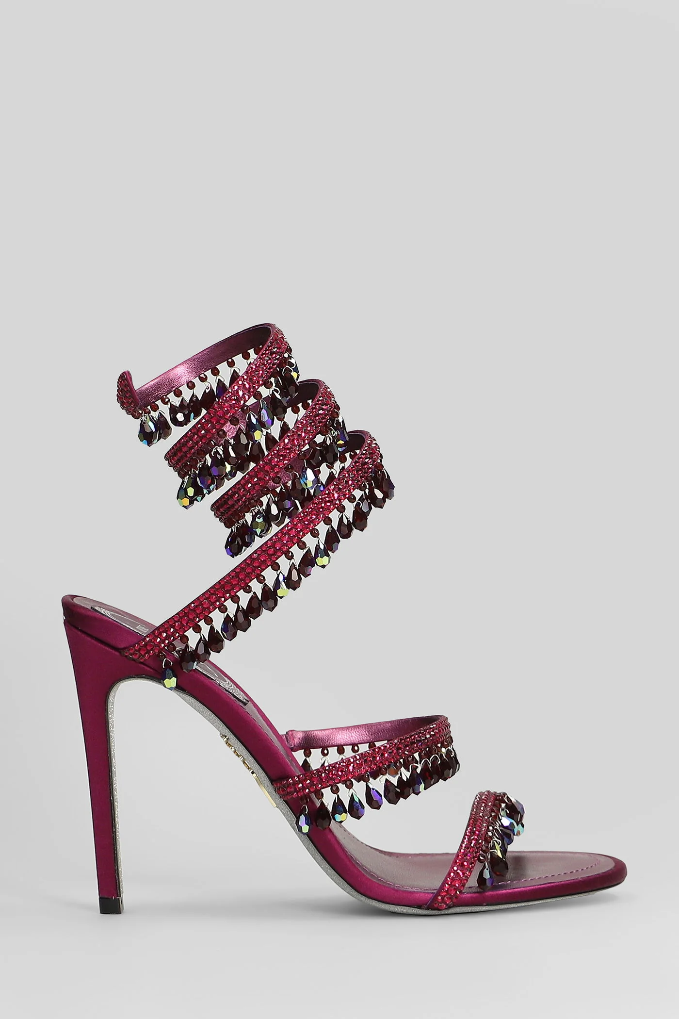 Chandelier Sandals in Viola satin