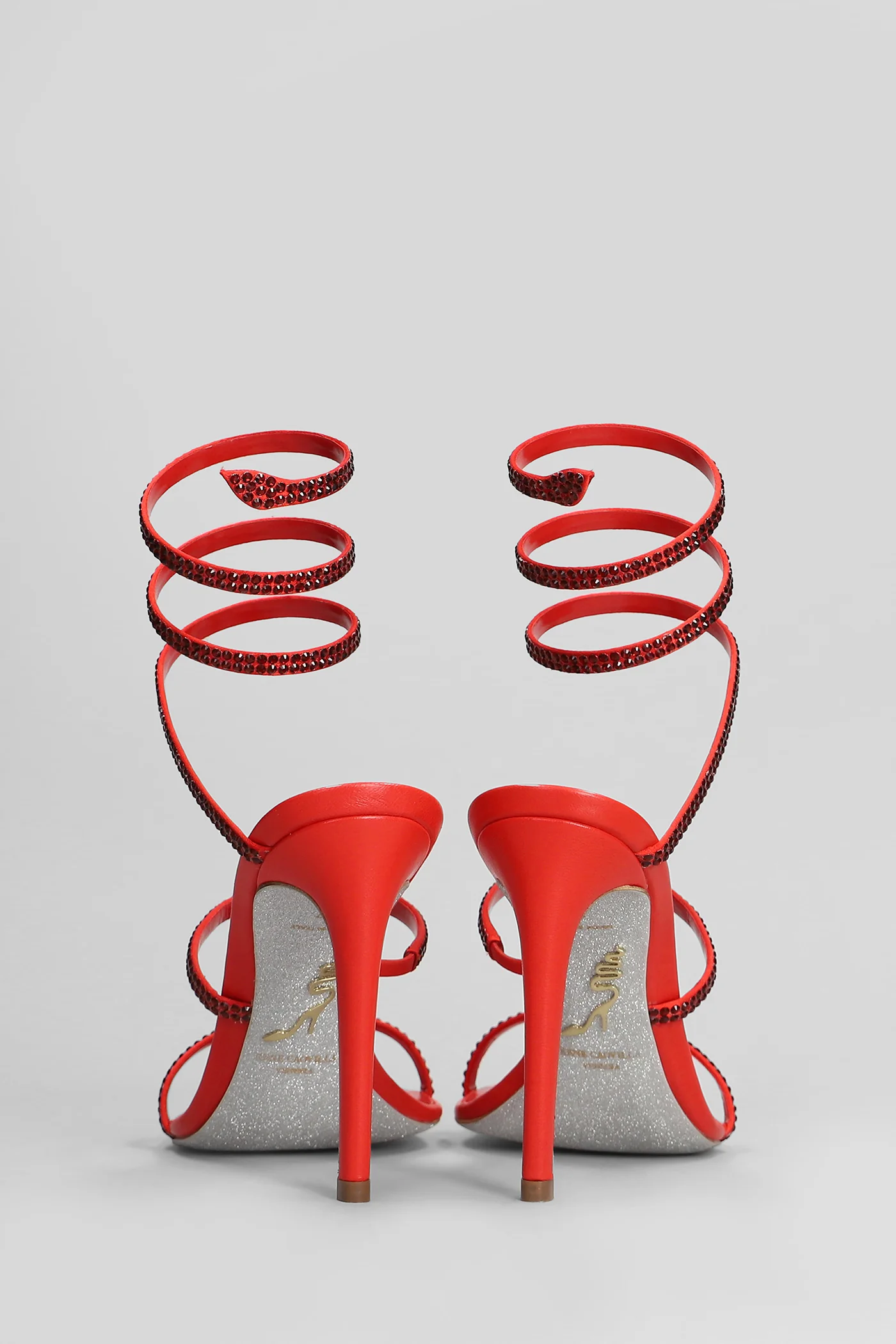 Cleo Sandals in red leather - Image 4