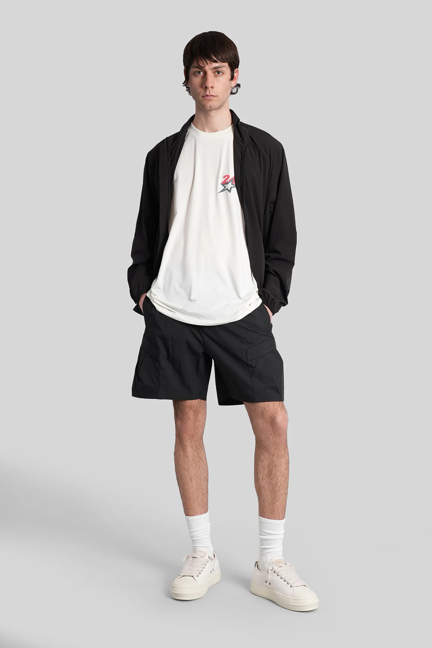 Casual jacket in black nylon - Image 2