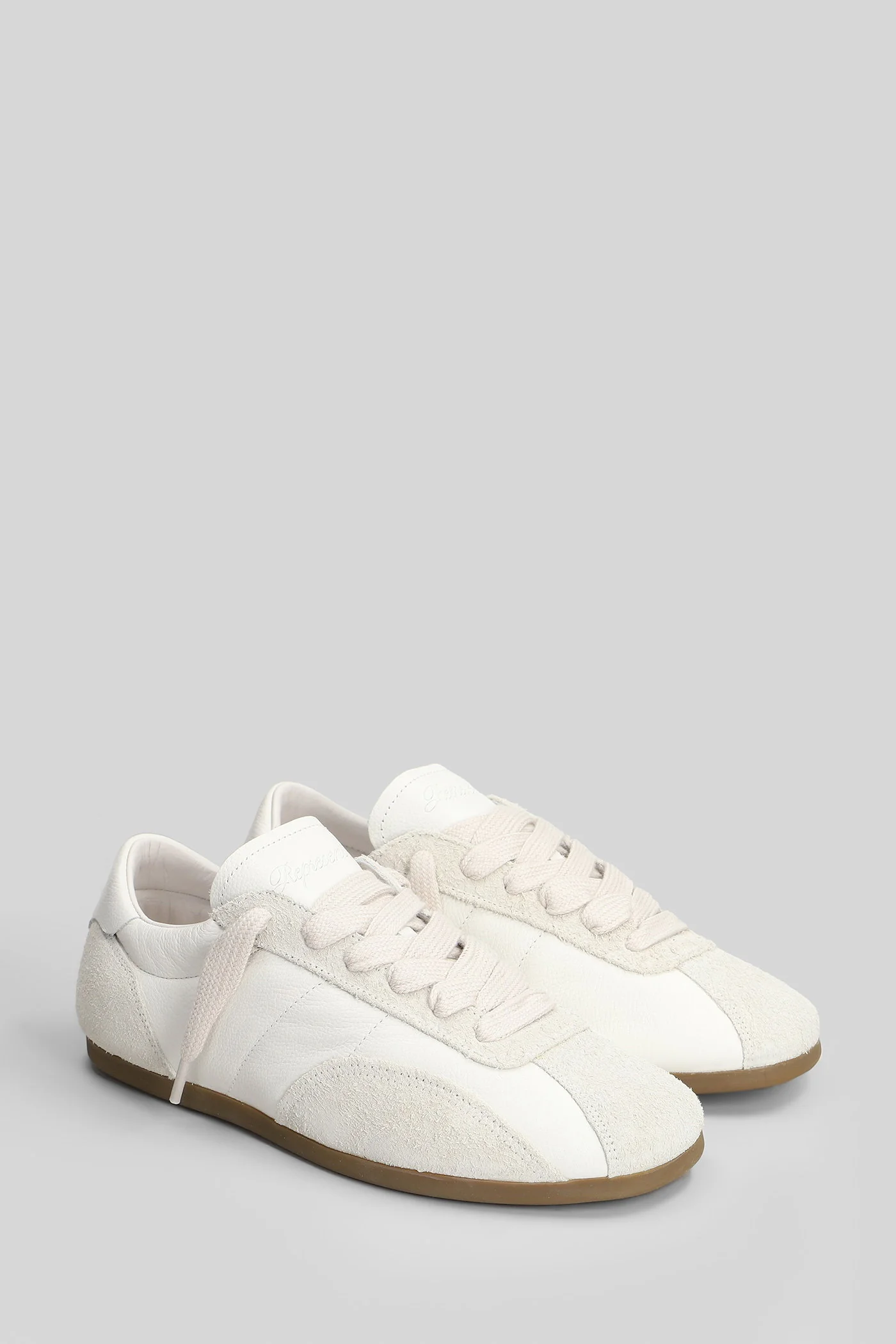 Low pro Sneakers in white suede and leather - Image 2