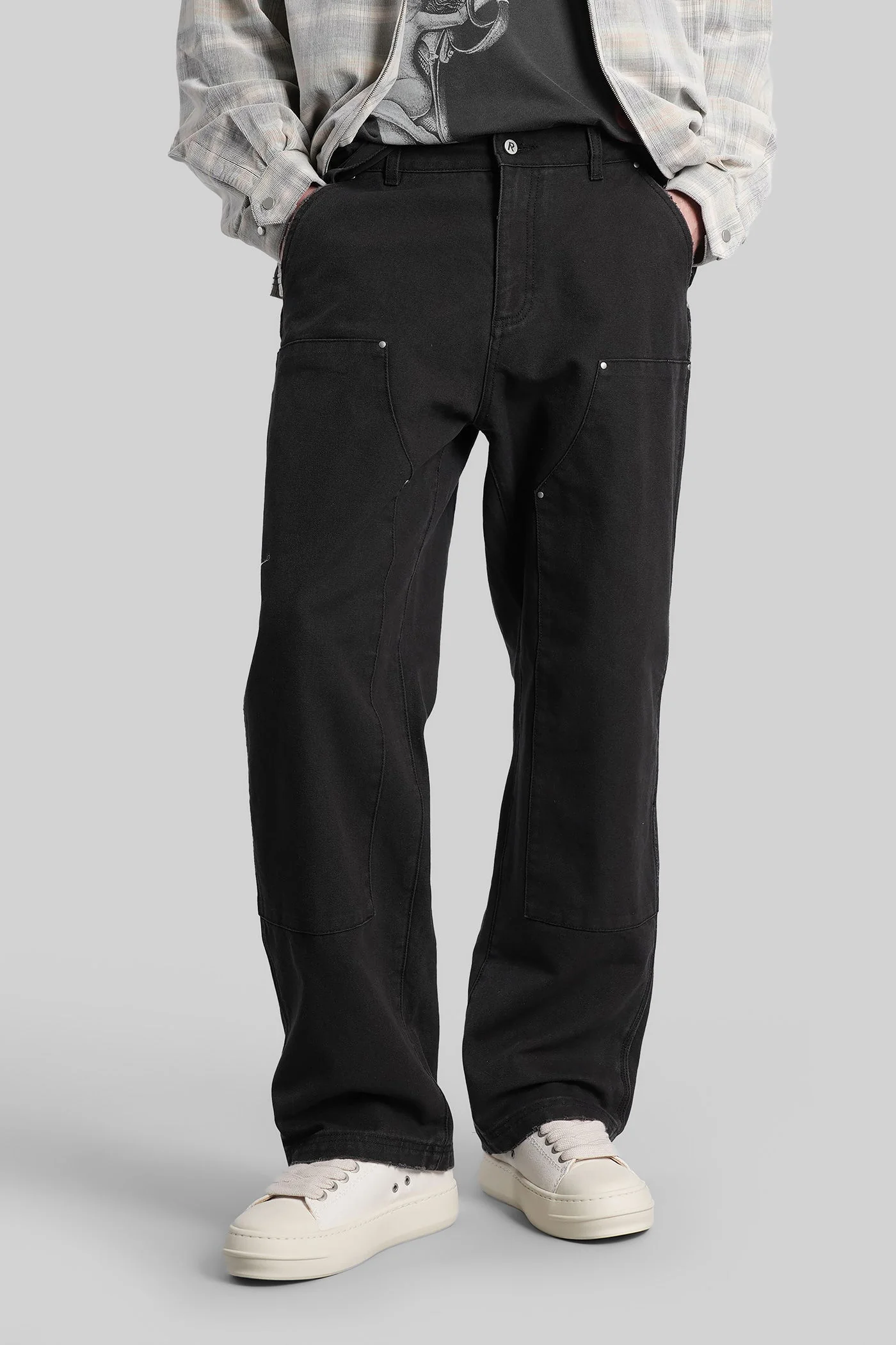 Pants in black cotton