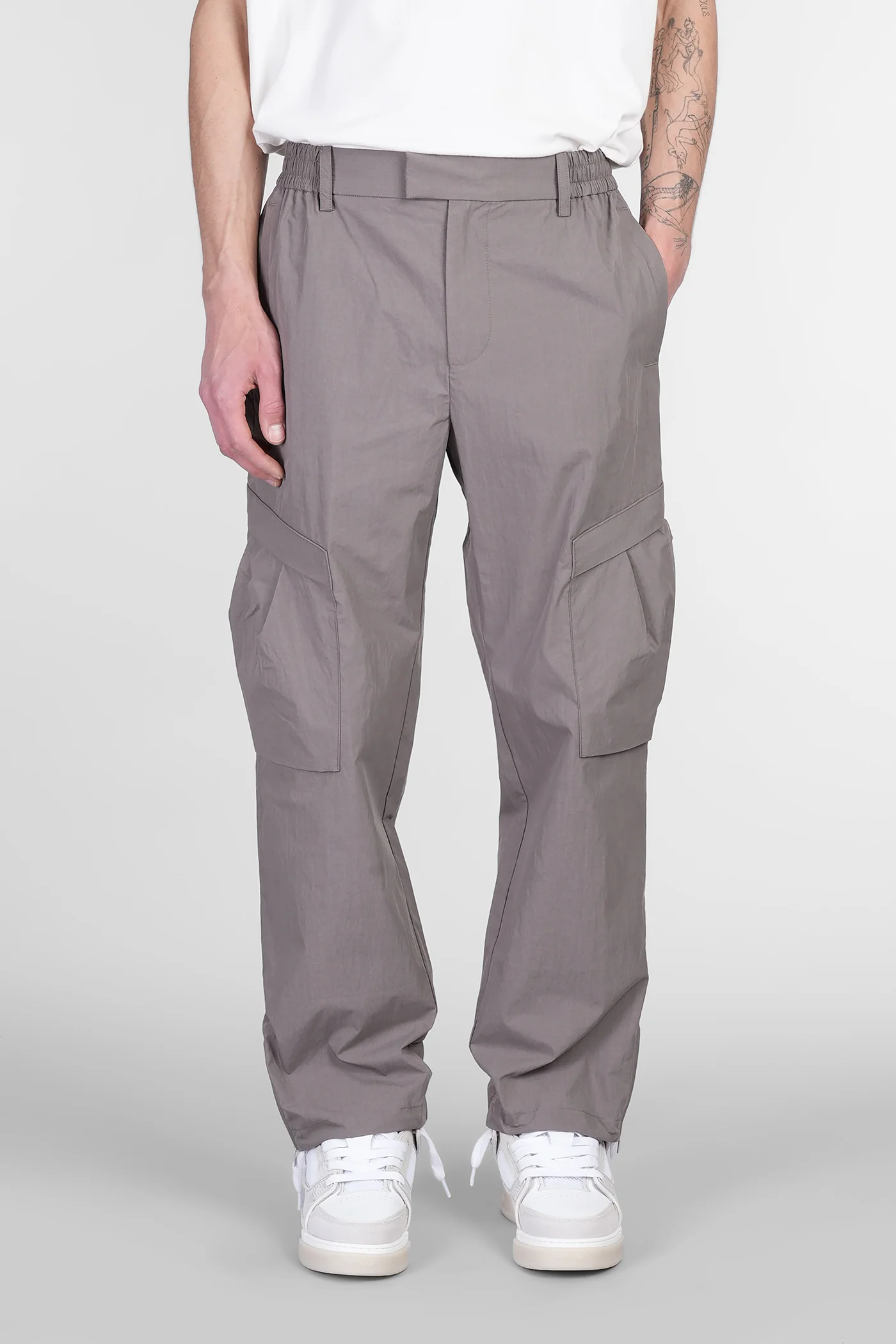 Pants in grey cotton