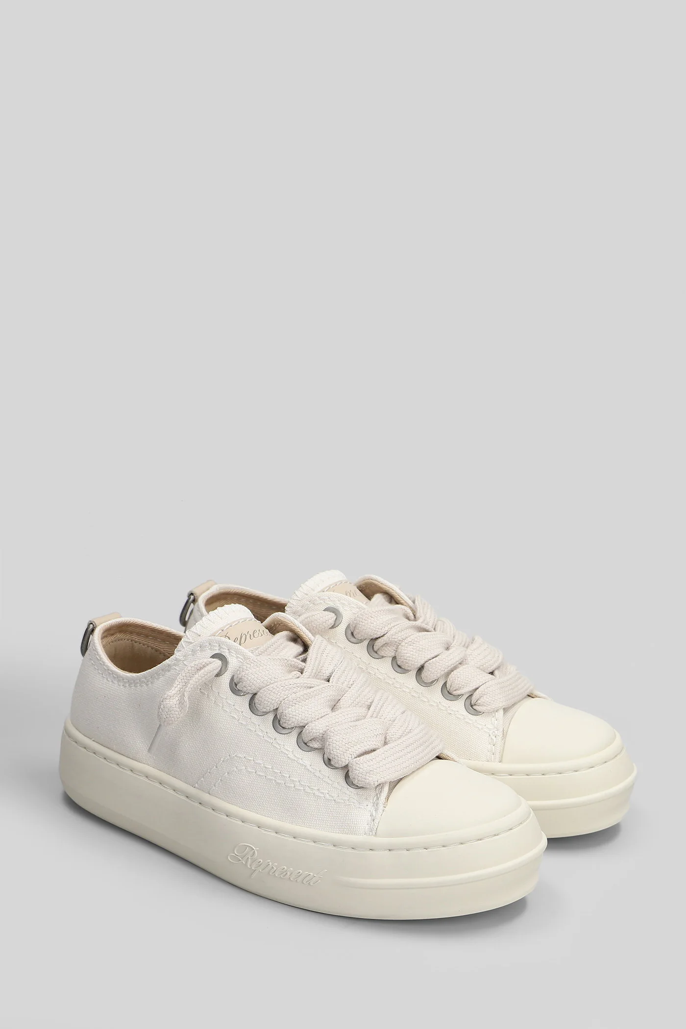 Rep cap Sneakers in white cotton - Image 2