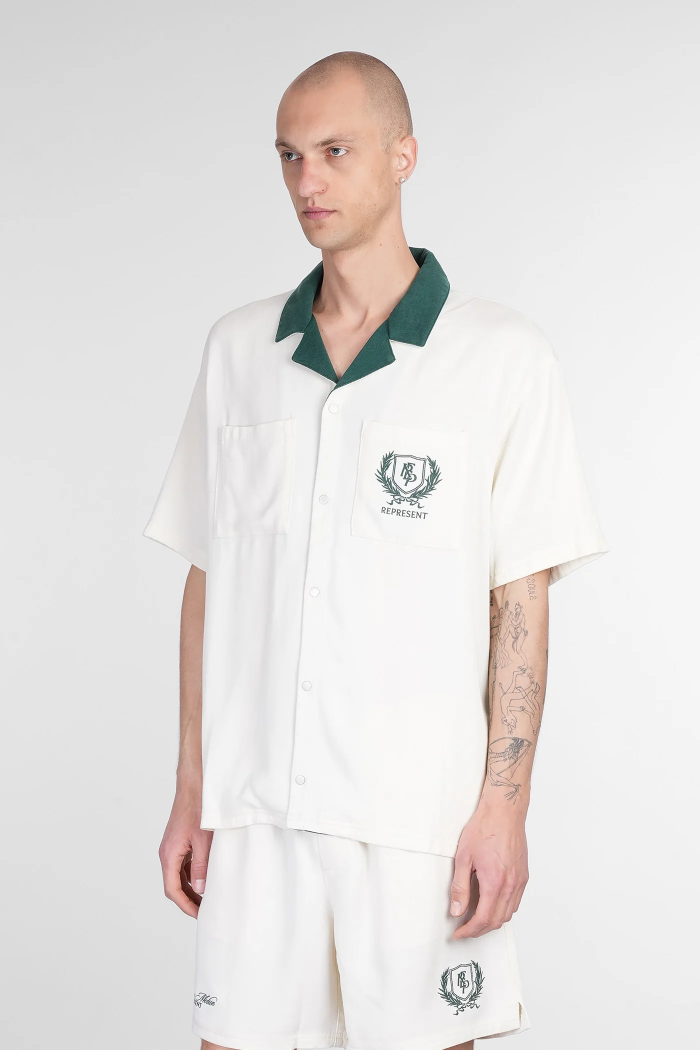 Shirt in beige wool and polyester - Image 4