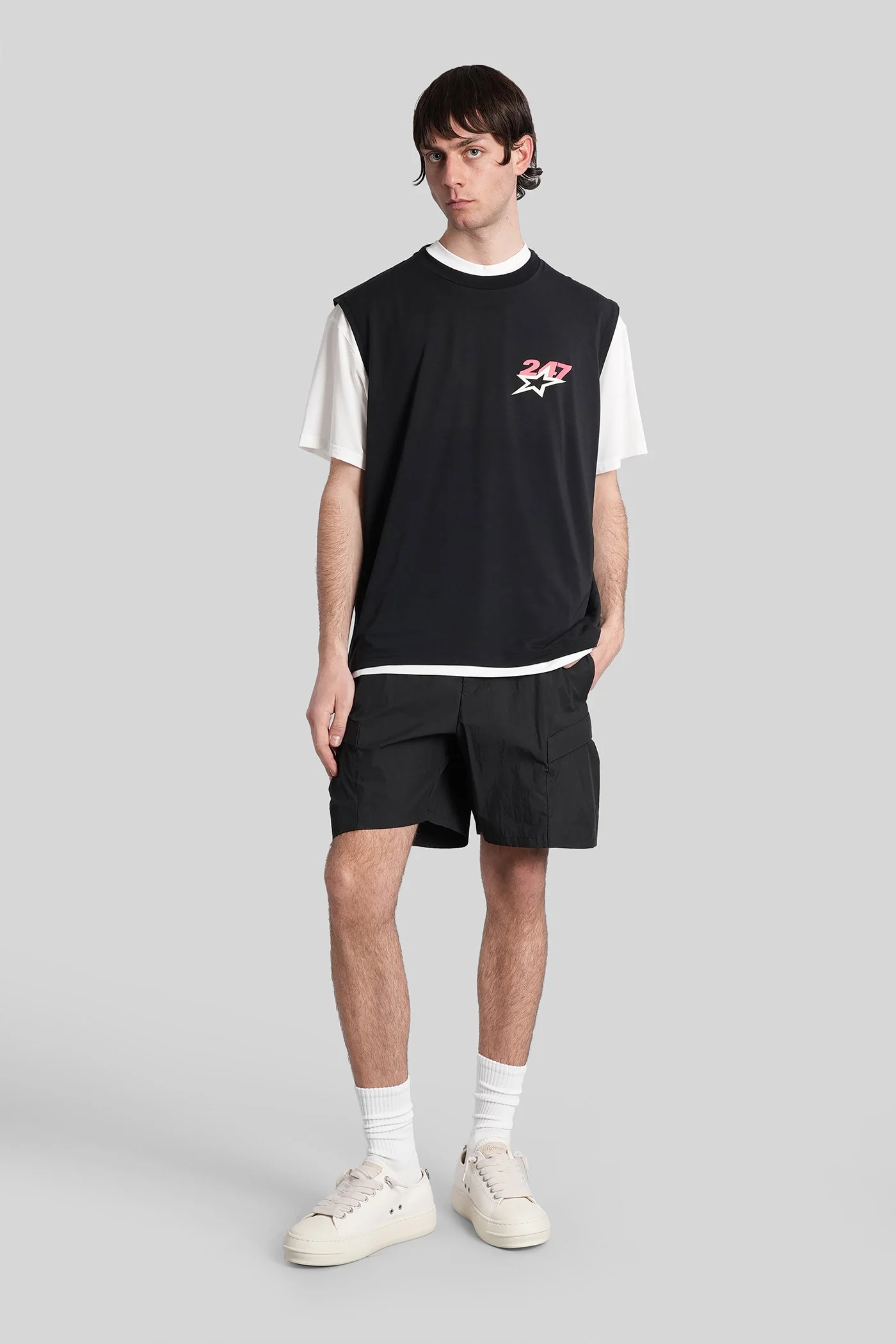 tank Top in black polyester - Image 2