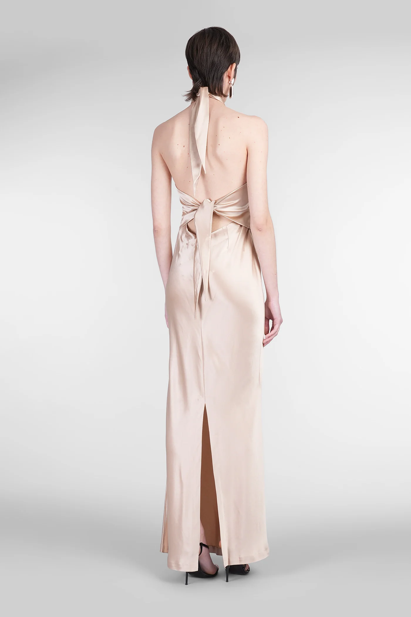 Ester Long dress in gold acetate - Image 3