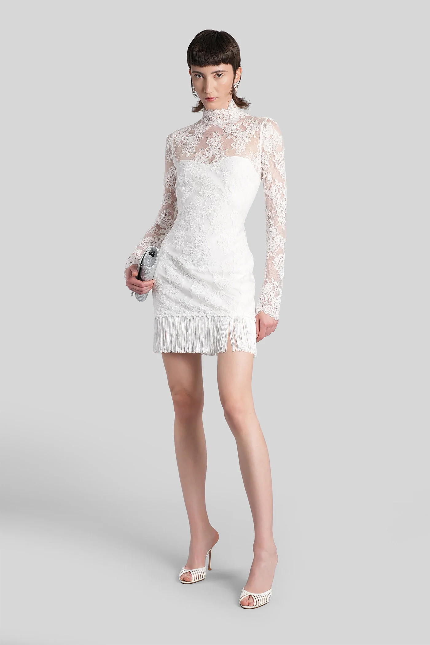 Xylina Mini dress in white cotton - Image 2