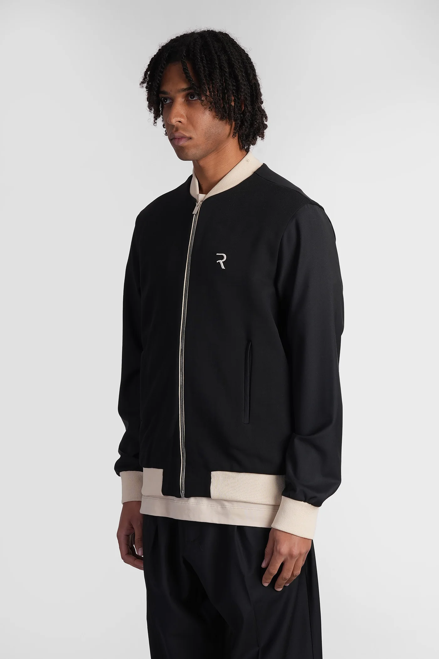 Bomber Jacket in black cotton - Image 4