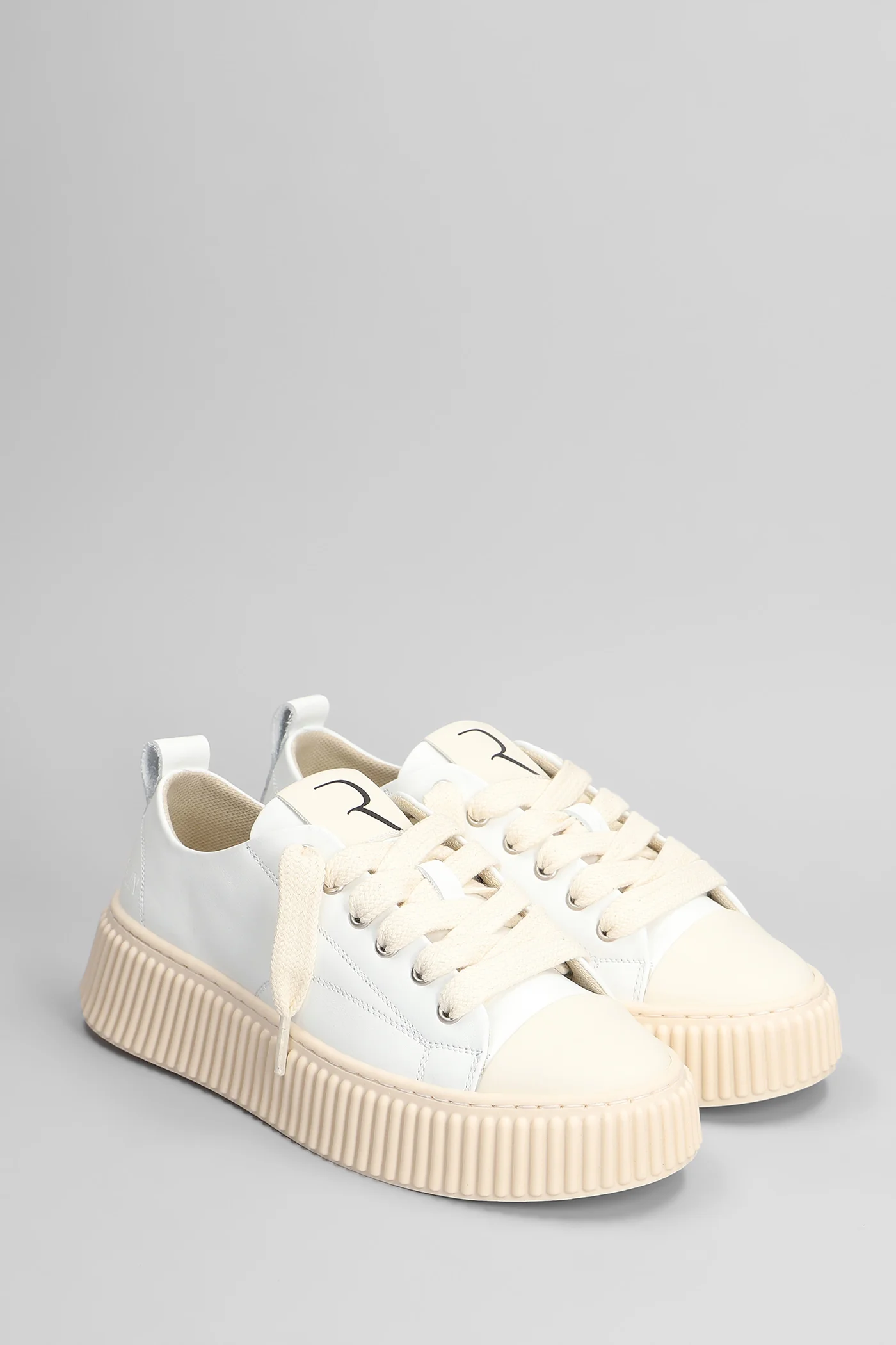 Leather Sneakers in white leather - Image 2