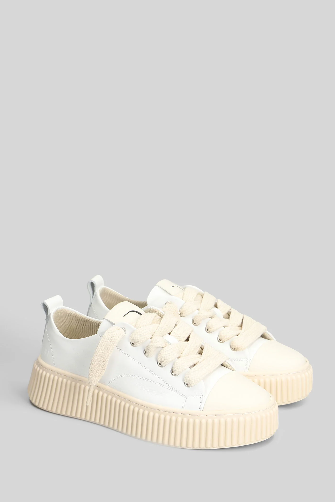 Leather Sneakers in white leather - Image 2