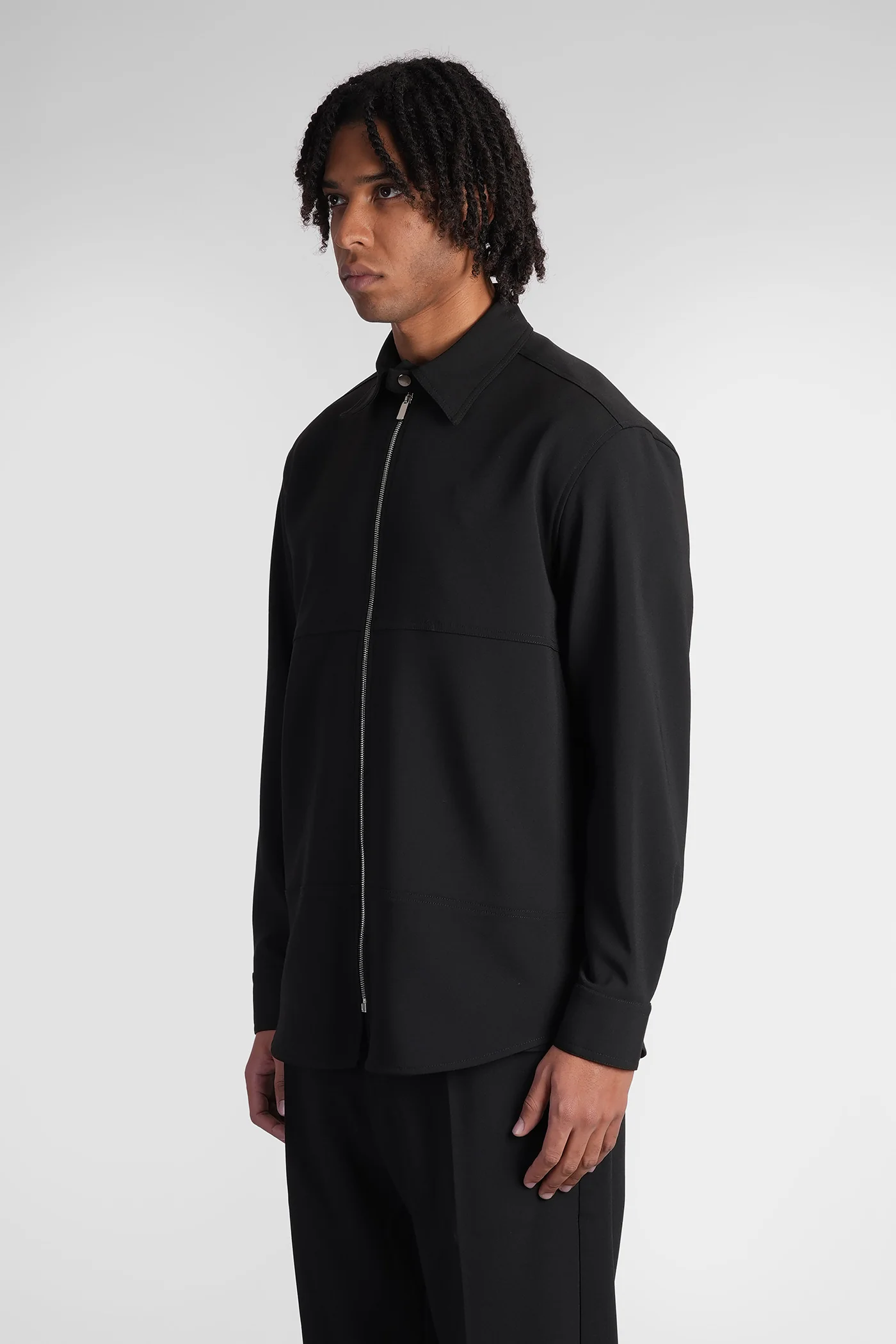 Shirt in black polyester - Image 4