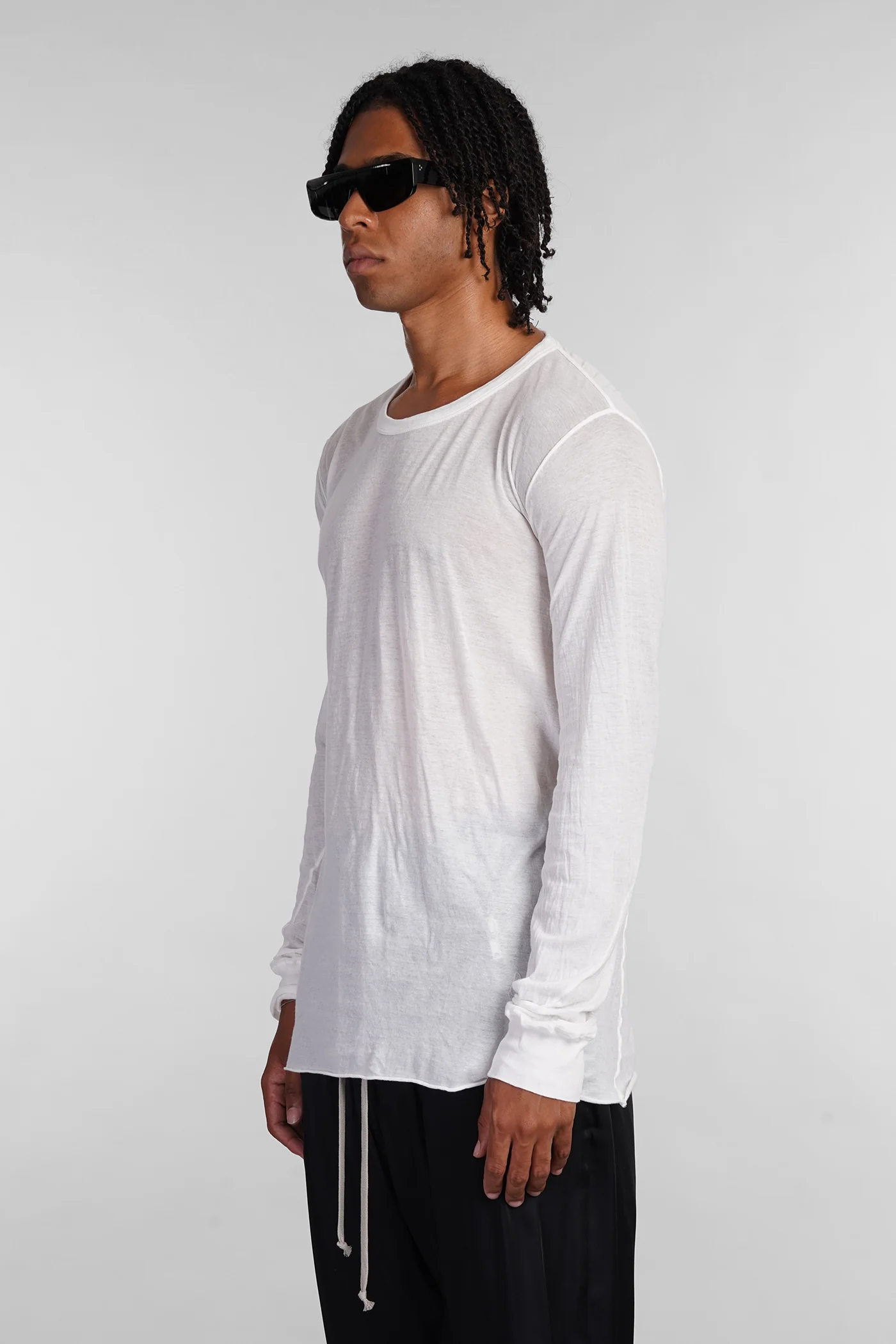 Basic ls t  in white cotton - Image 4