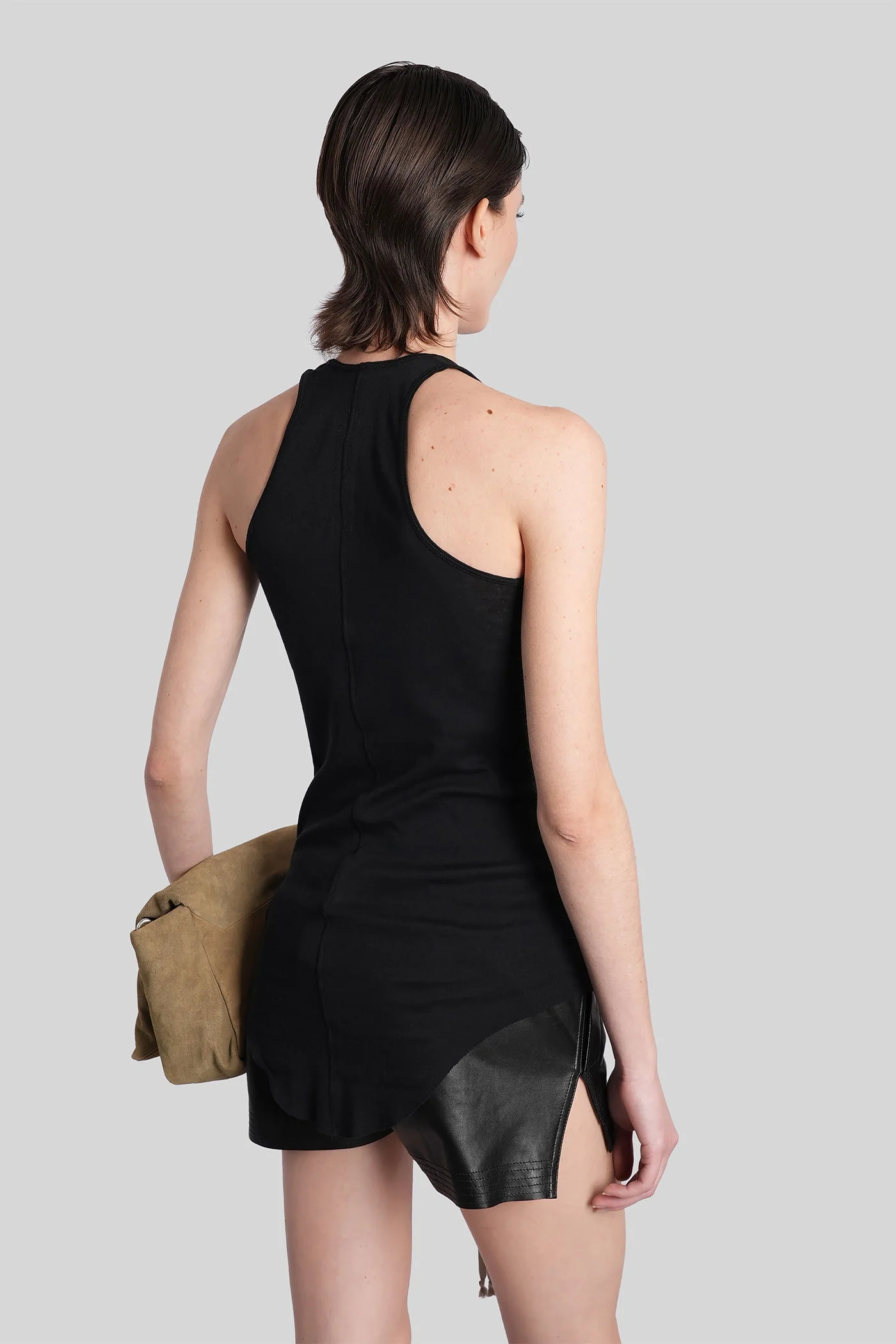 Basic rib tank tank Top in black cotton - Image 3