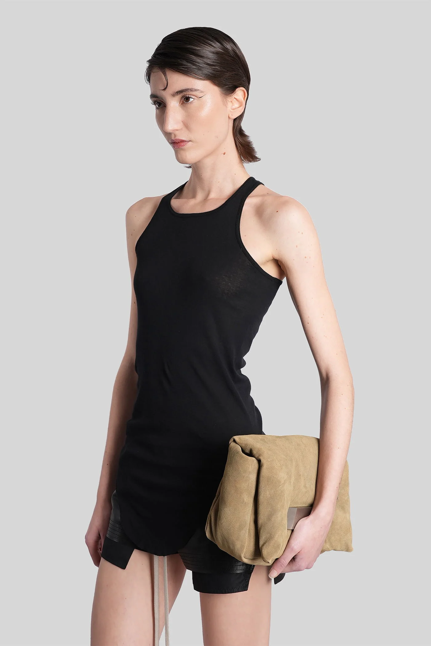 Basic rib tank tank Top in black cotton - Image 4