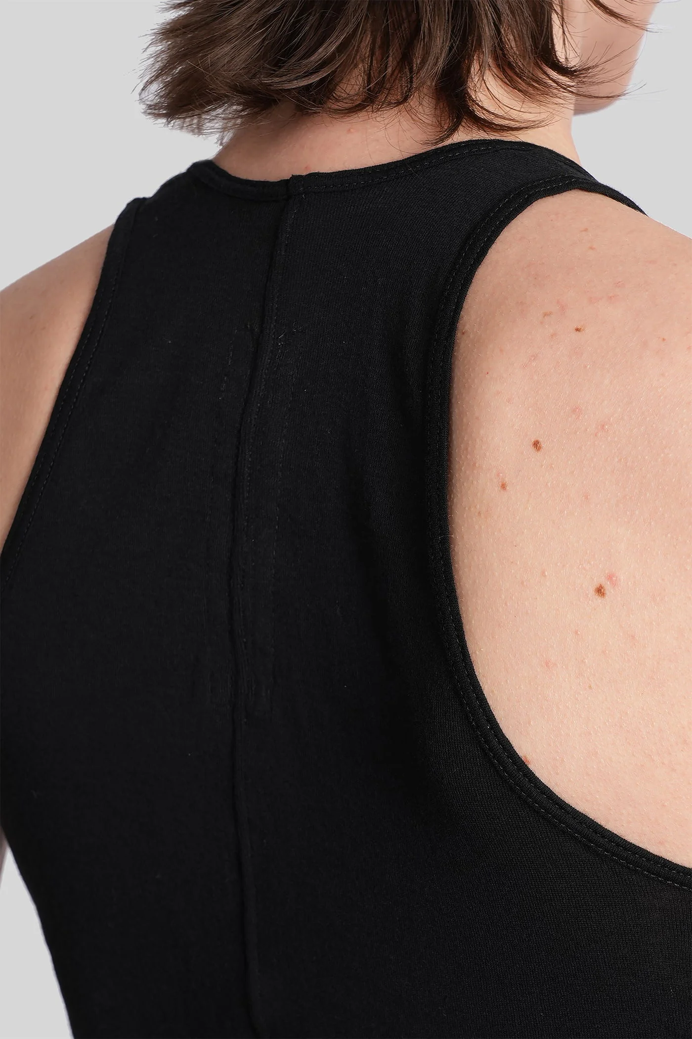 Basic rib tank tank Top in black cotton - Image 5
