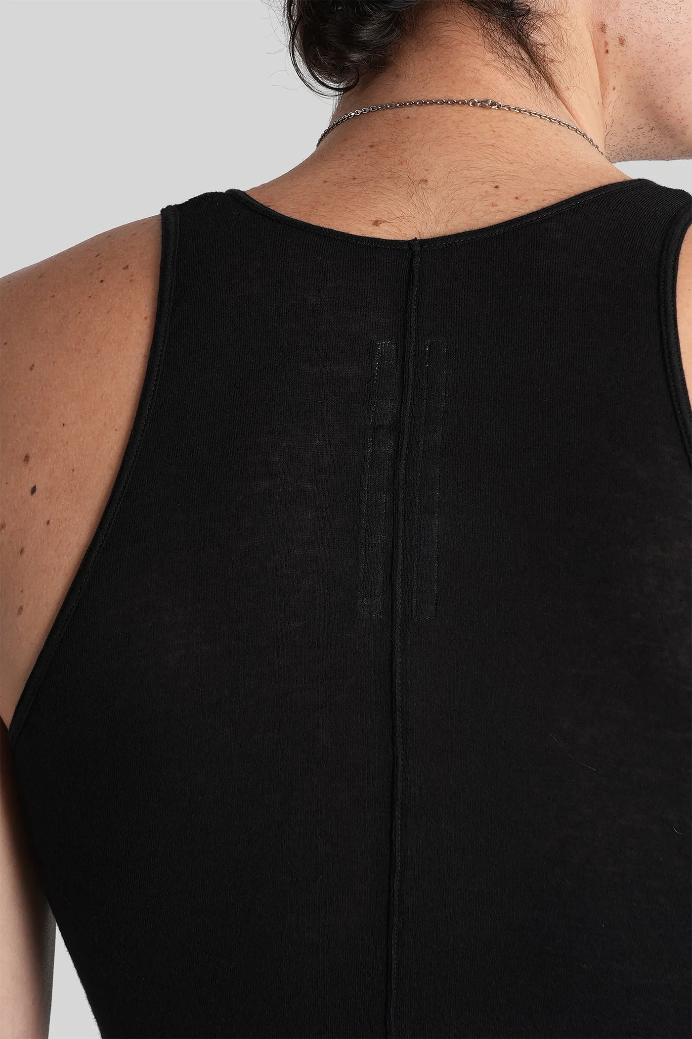 Basic rib tank tank Top in black cotton - Image 5