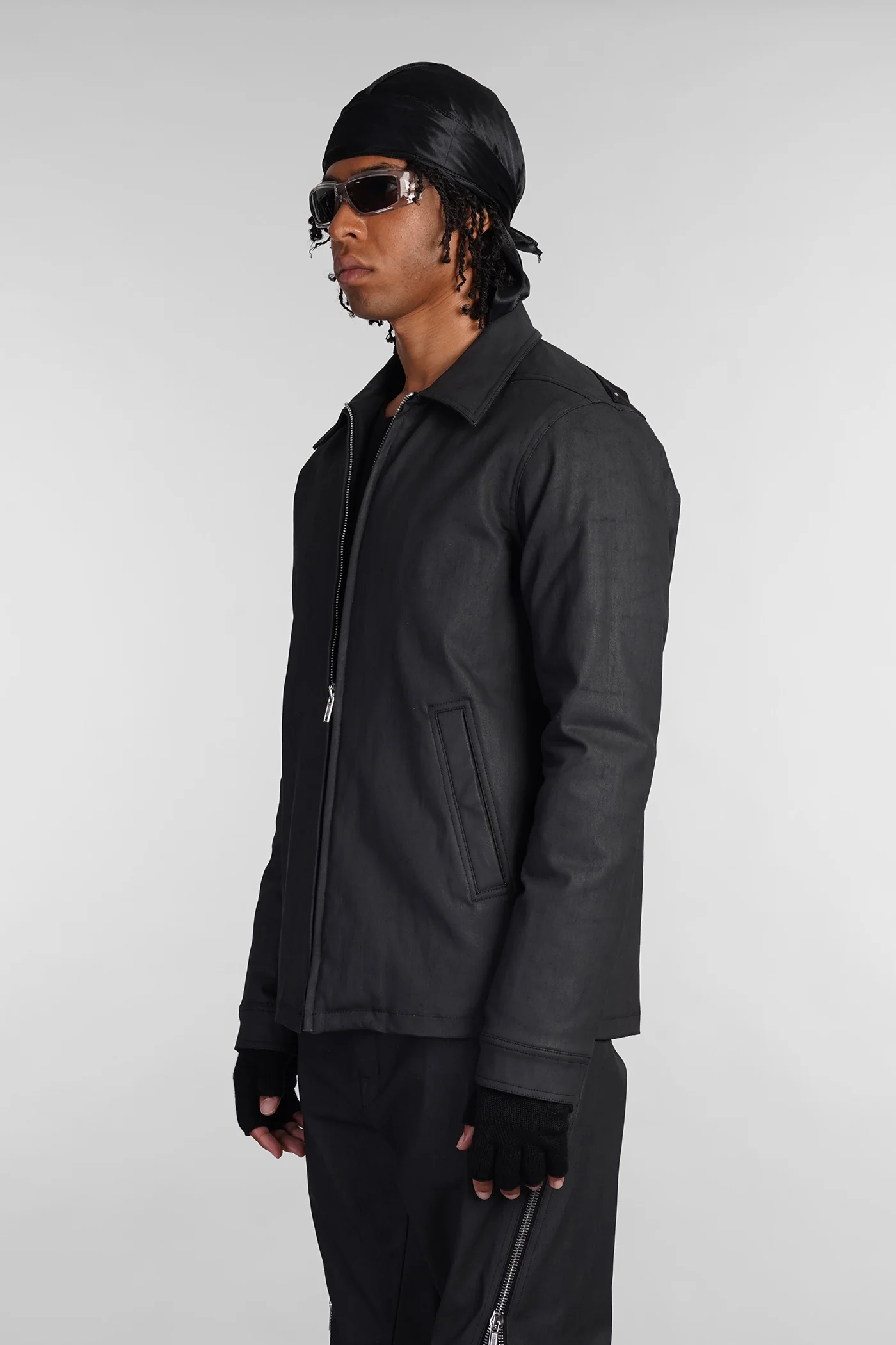 Brad jkt Denim Jackets in black cotton - Image 4