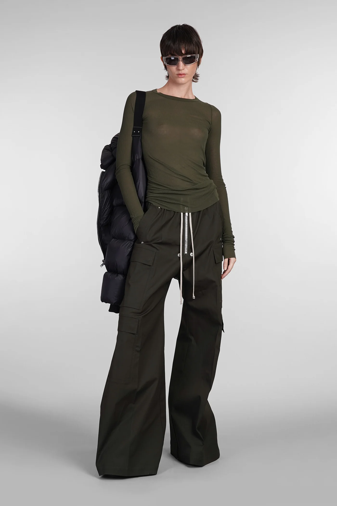 Cargobelas Pants in green cotton - Image 2