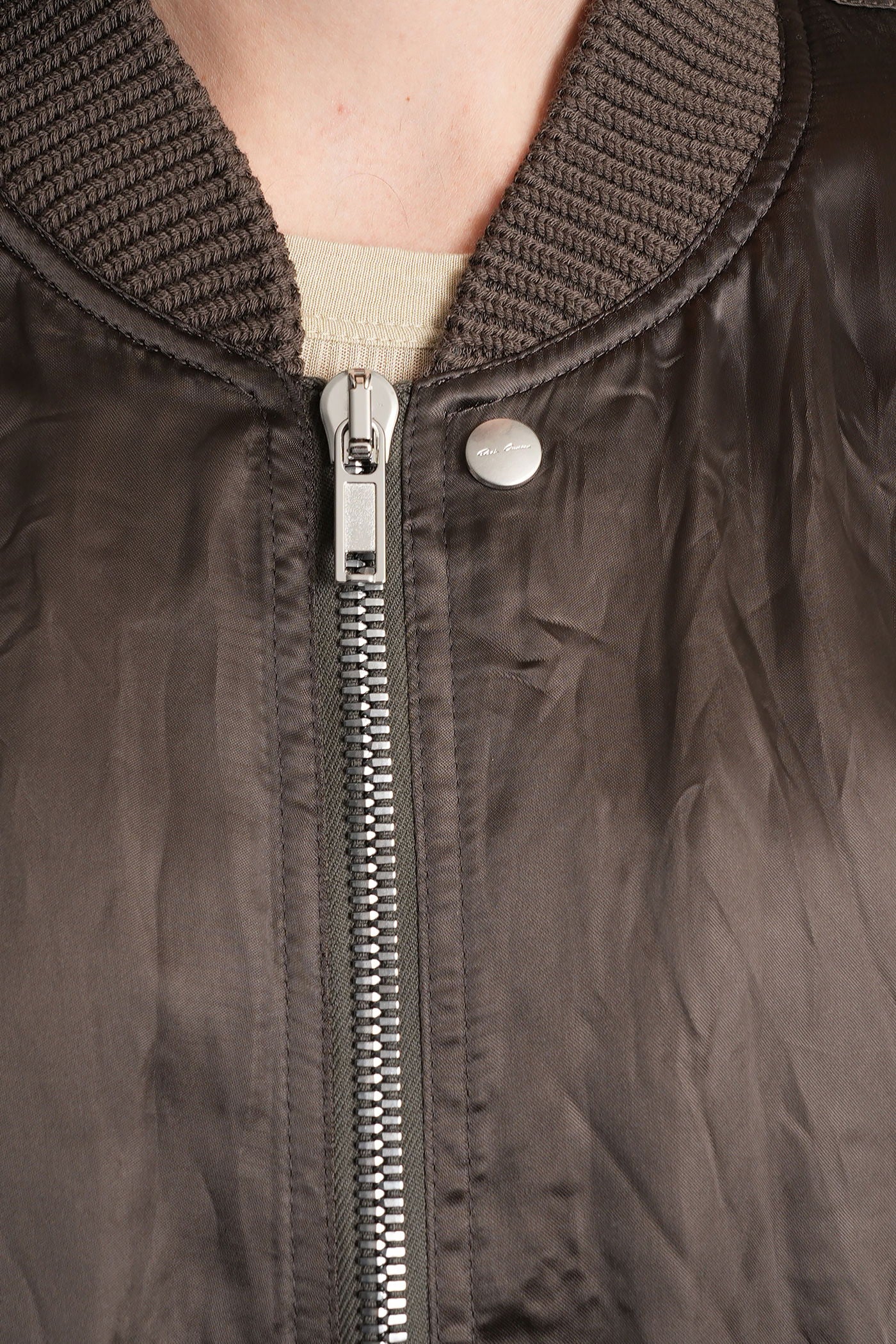 Classic flight Bomber Jacket in grey polyamide polyester - Image 5