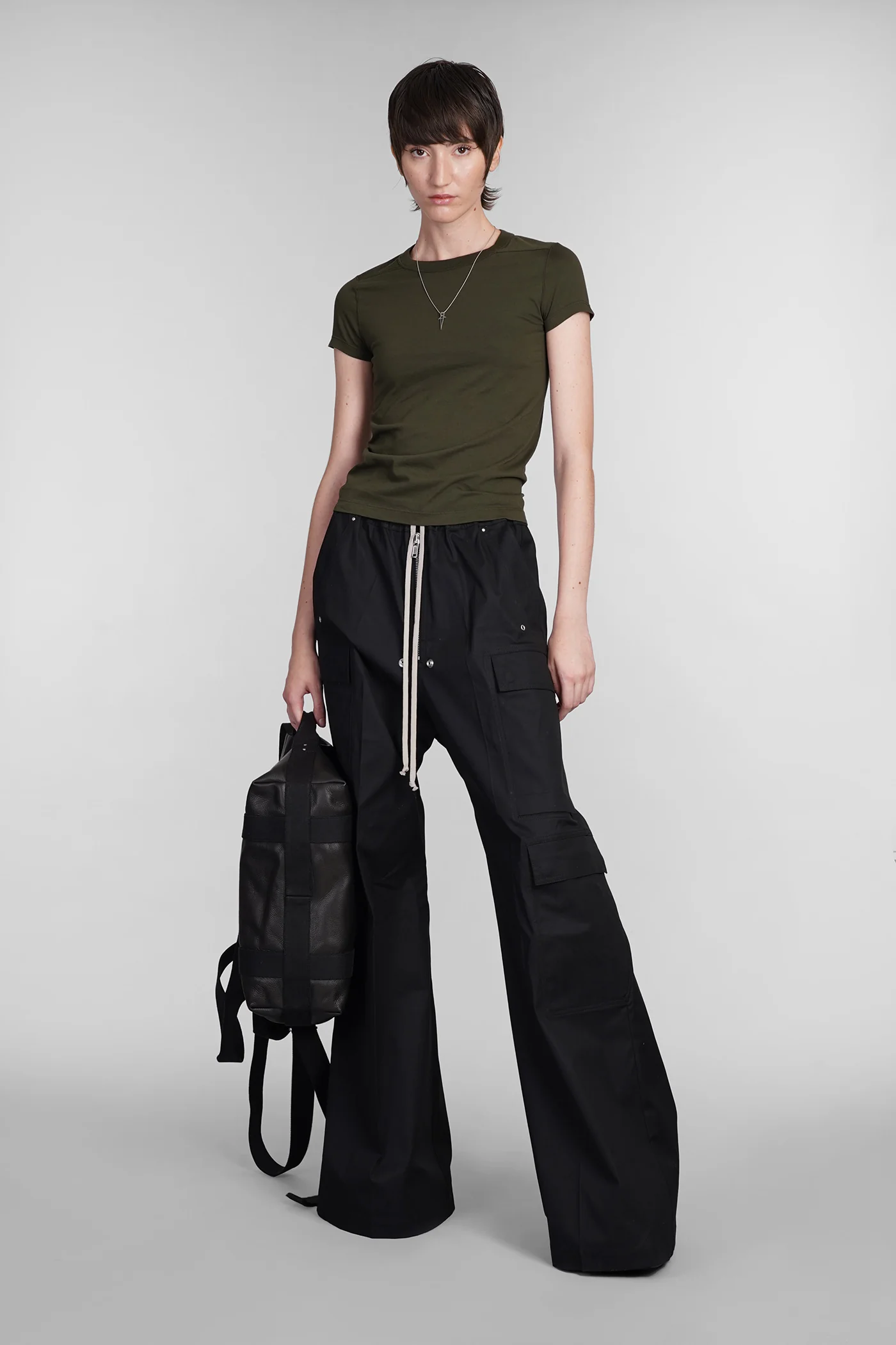 Cropped level t T-Shirt in green cotton - Image 2