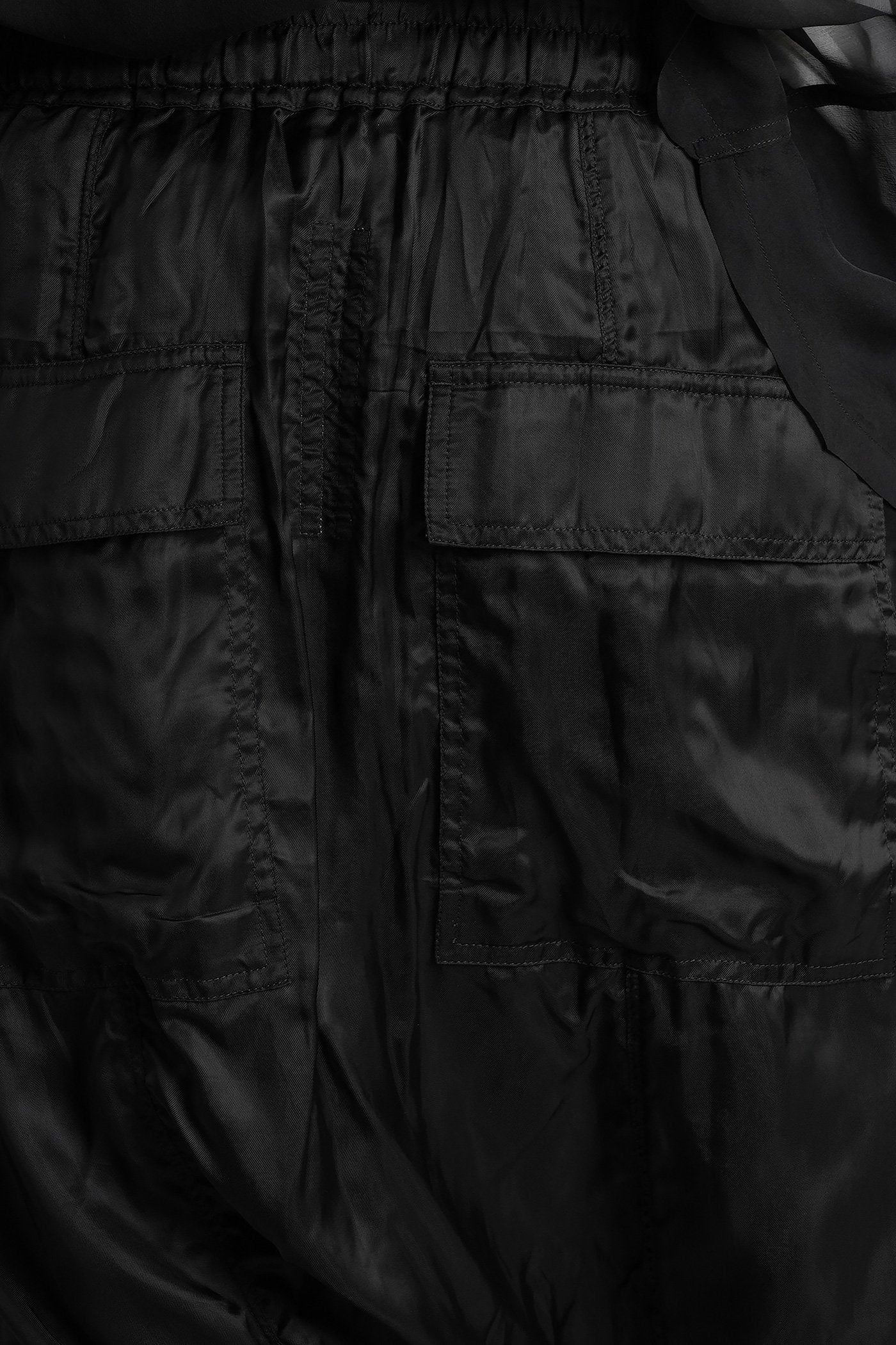 Drawstring cropped Pants in black polyamide polyester - Image 5