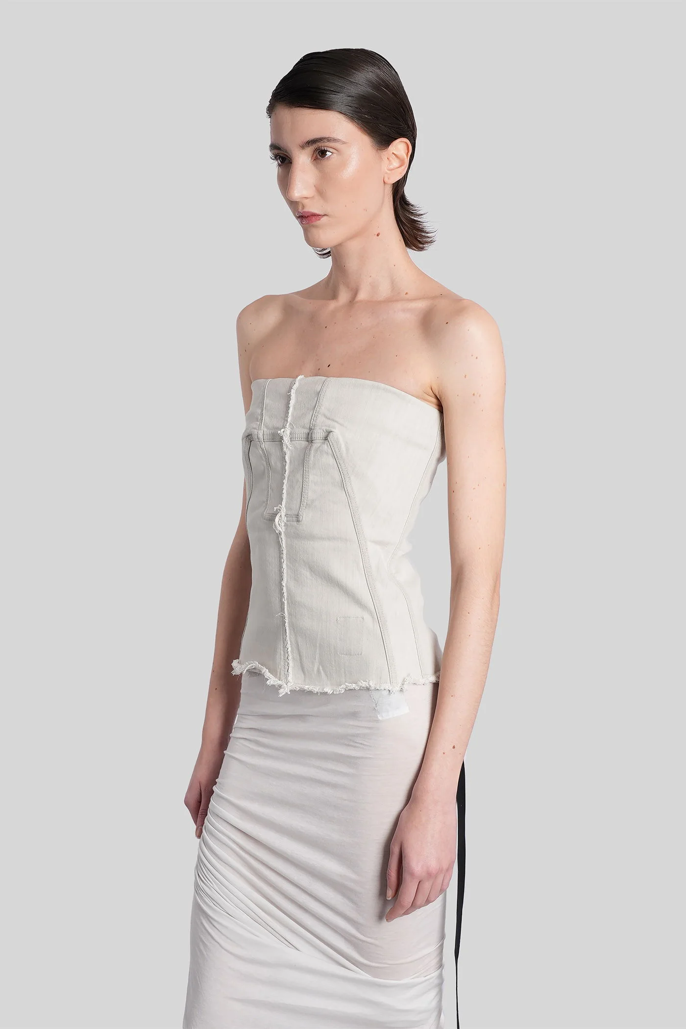 Bustier top Topwear in white cotton - Image 4